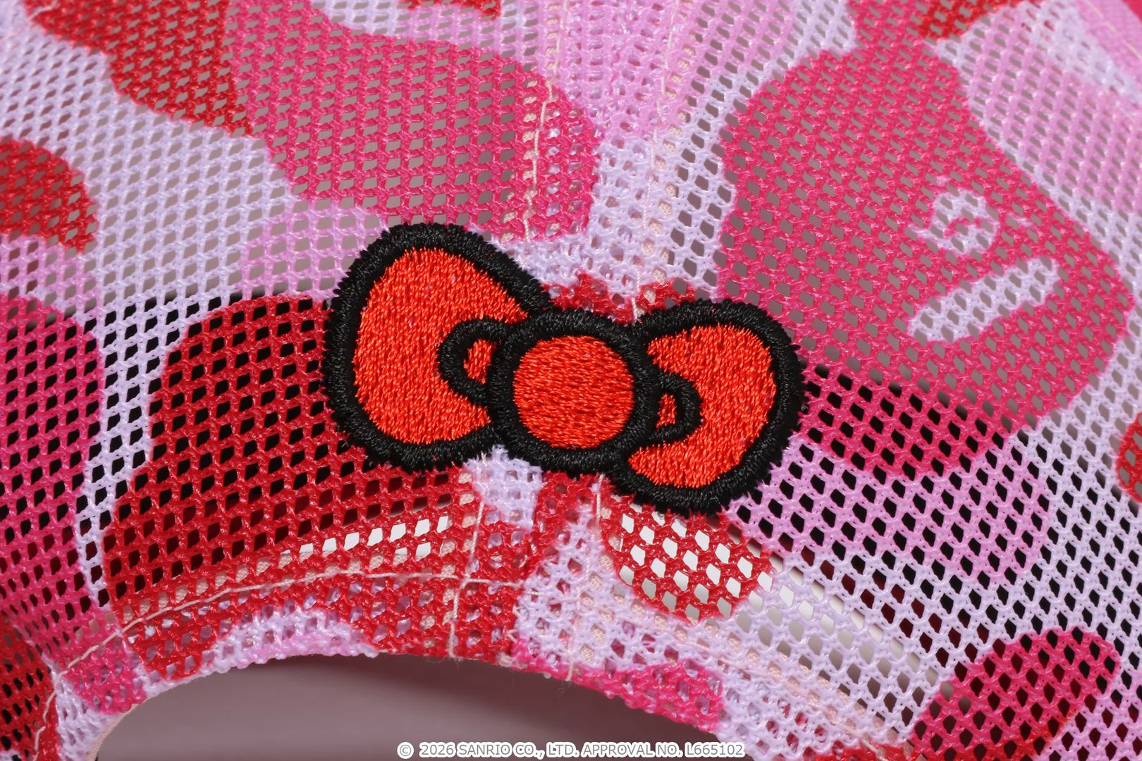 BAPE X HELLO KITTY ABC CAMO MESH CAP - Image 5