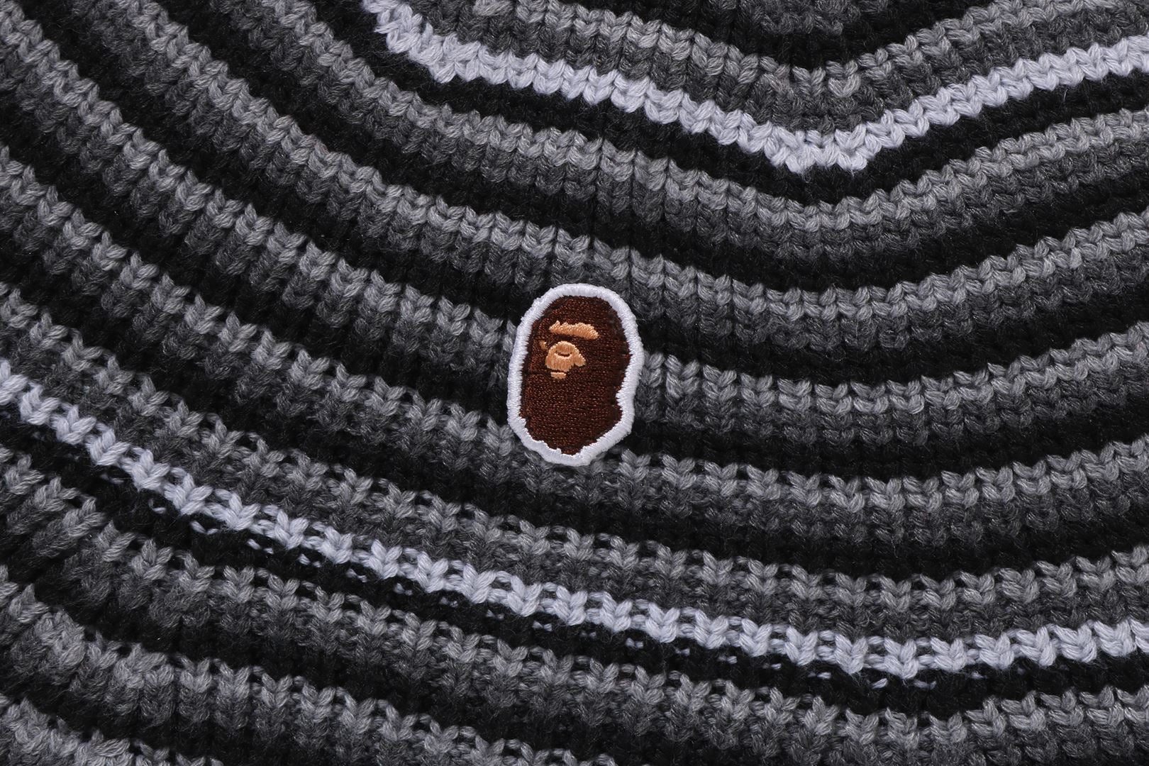 APE HEAD ONE POINT STRIPE KNIT HAT - Image 3