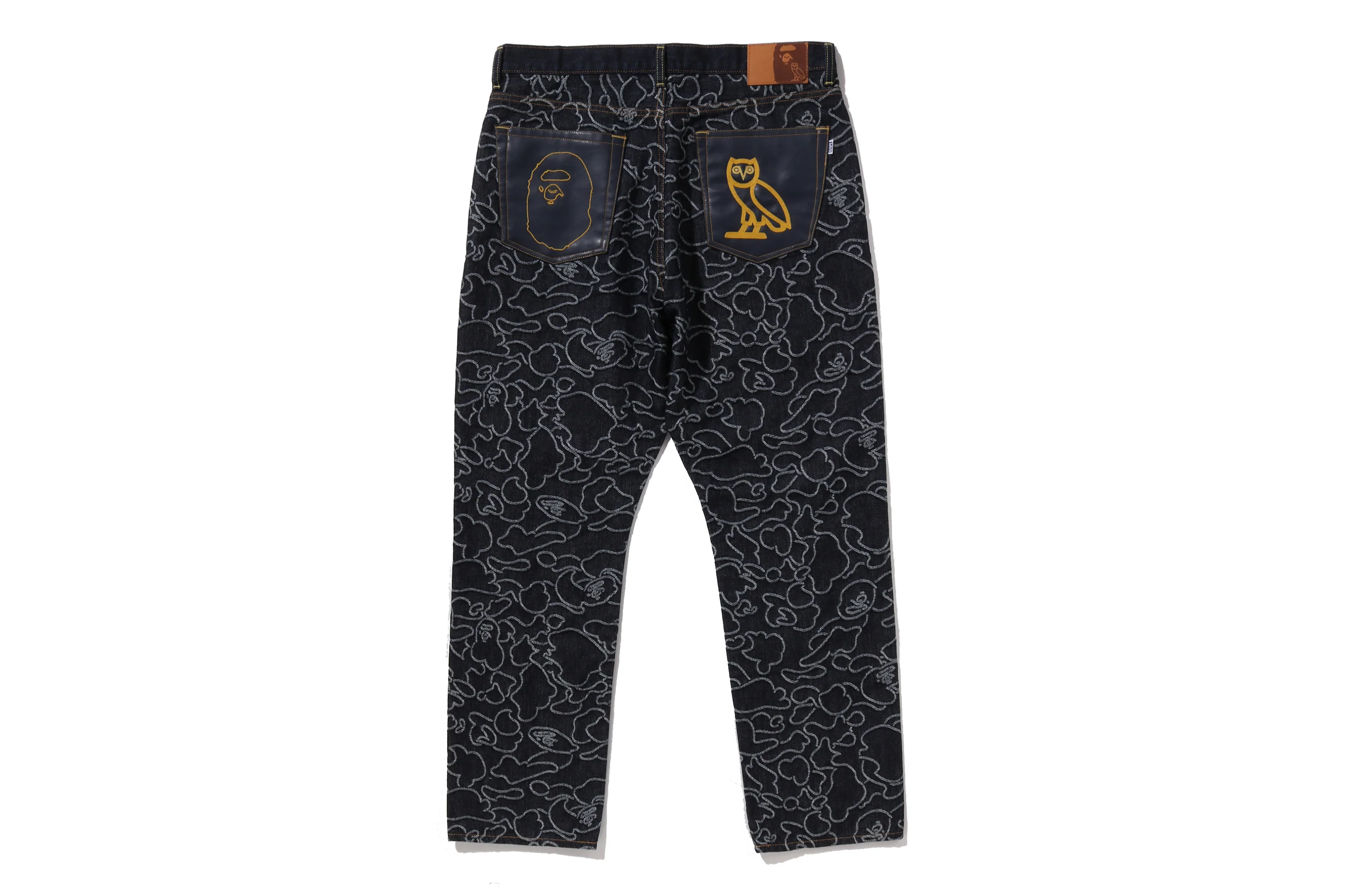 BAPE X OVO NEON 1ST CAMO JACQUARD DENIM PANTS - Image 2
