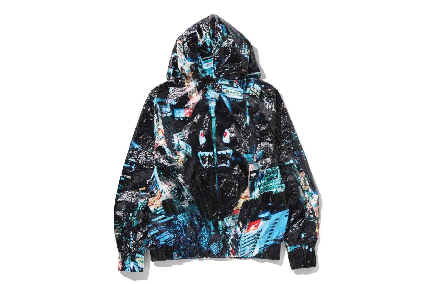OVERALL PRINT CREASE HOODED JACKET - Image 2