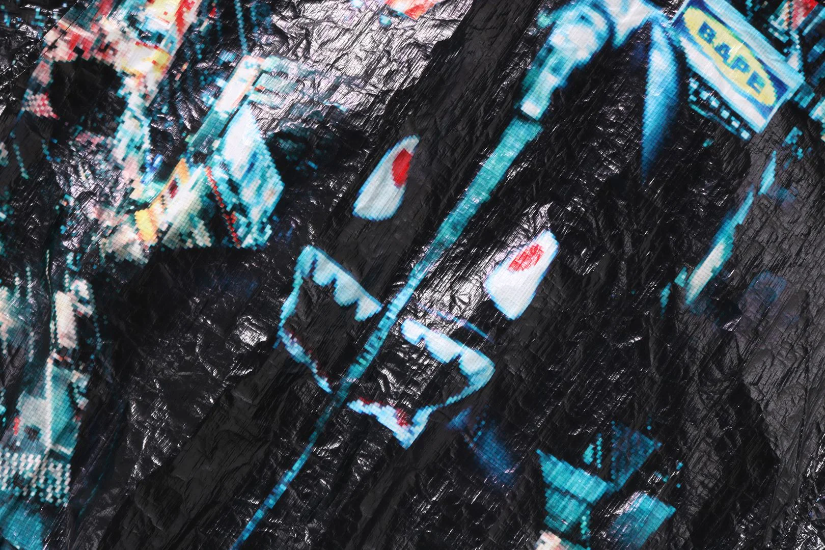 OVERALL PRINT CREASE HOODED JACKET - Image 3