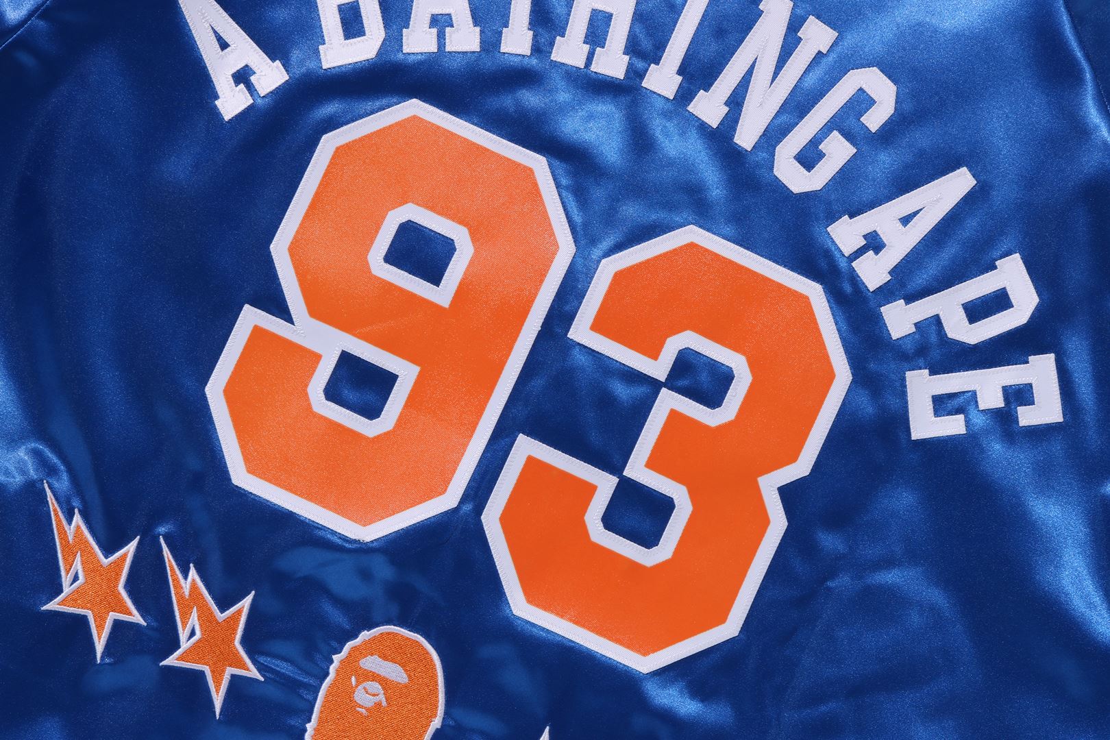 BAPE X M&N NBA - NEW YORK KNICKS SATIN JACKET - Image 4