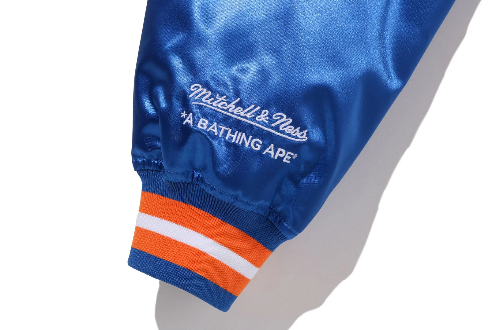 BAPE X M&N NBA - NEW YORK KNICKS SATIN JACKET - Image 8