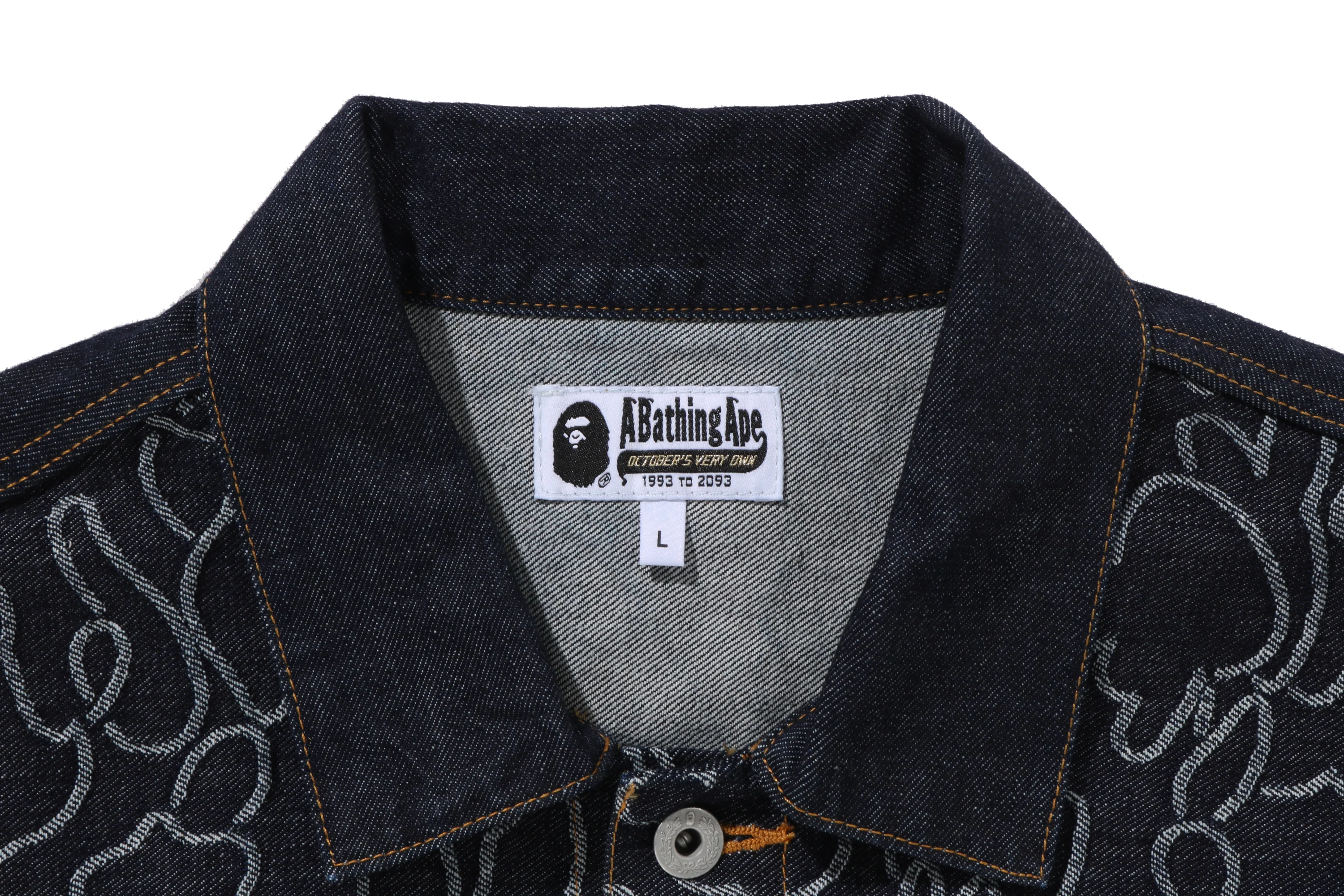 BAPE X OVO NEON 1ST CAMO JACQUARD DENIM JACKET - Image 6