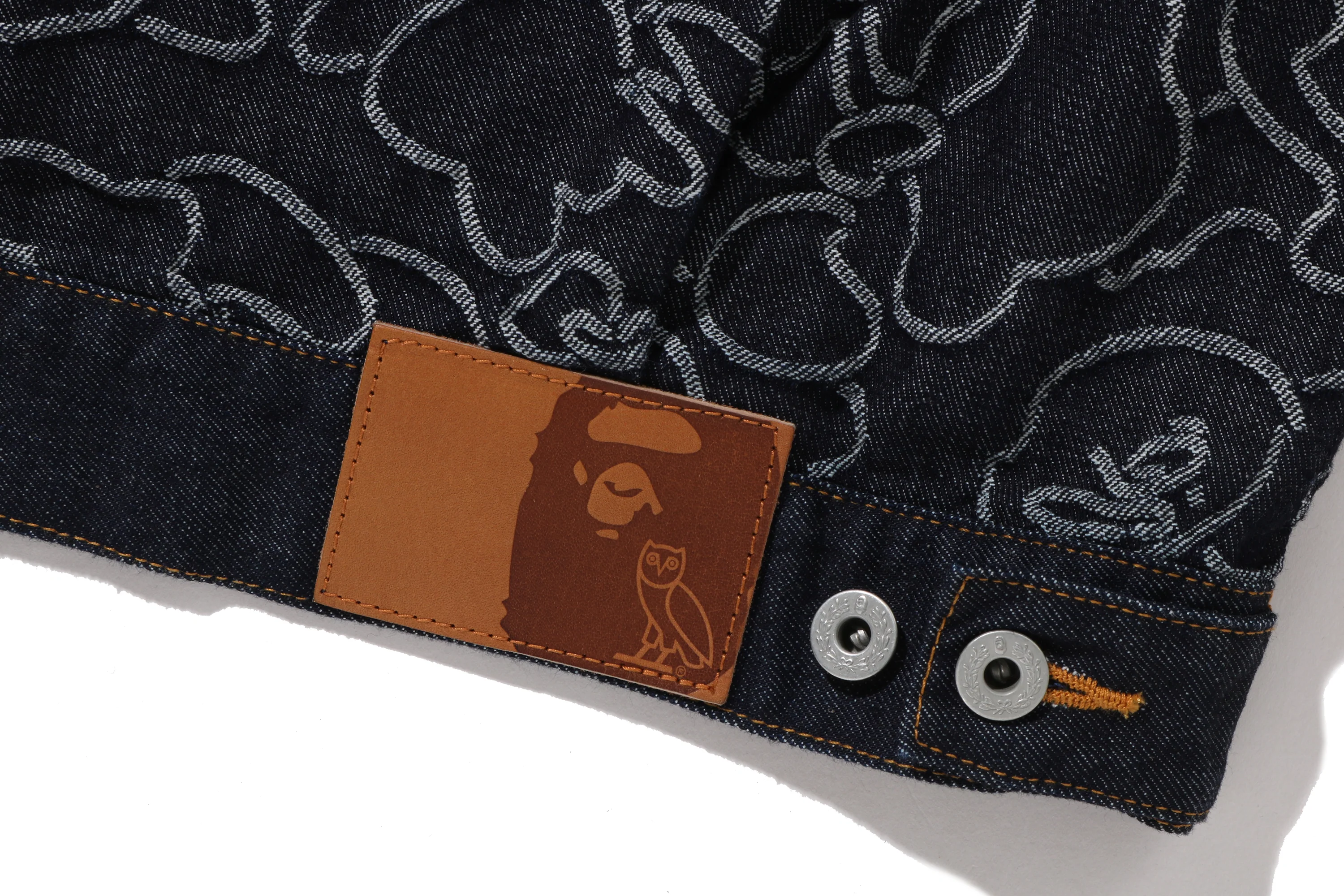 BAPE X OVO NEON 1ST CAMO JACQUARD DENIM JACKET - Image 7