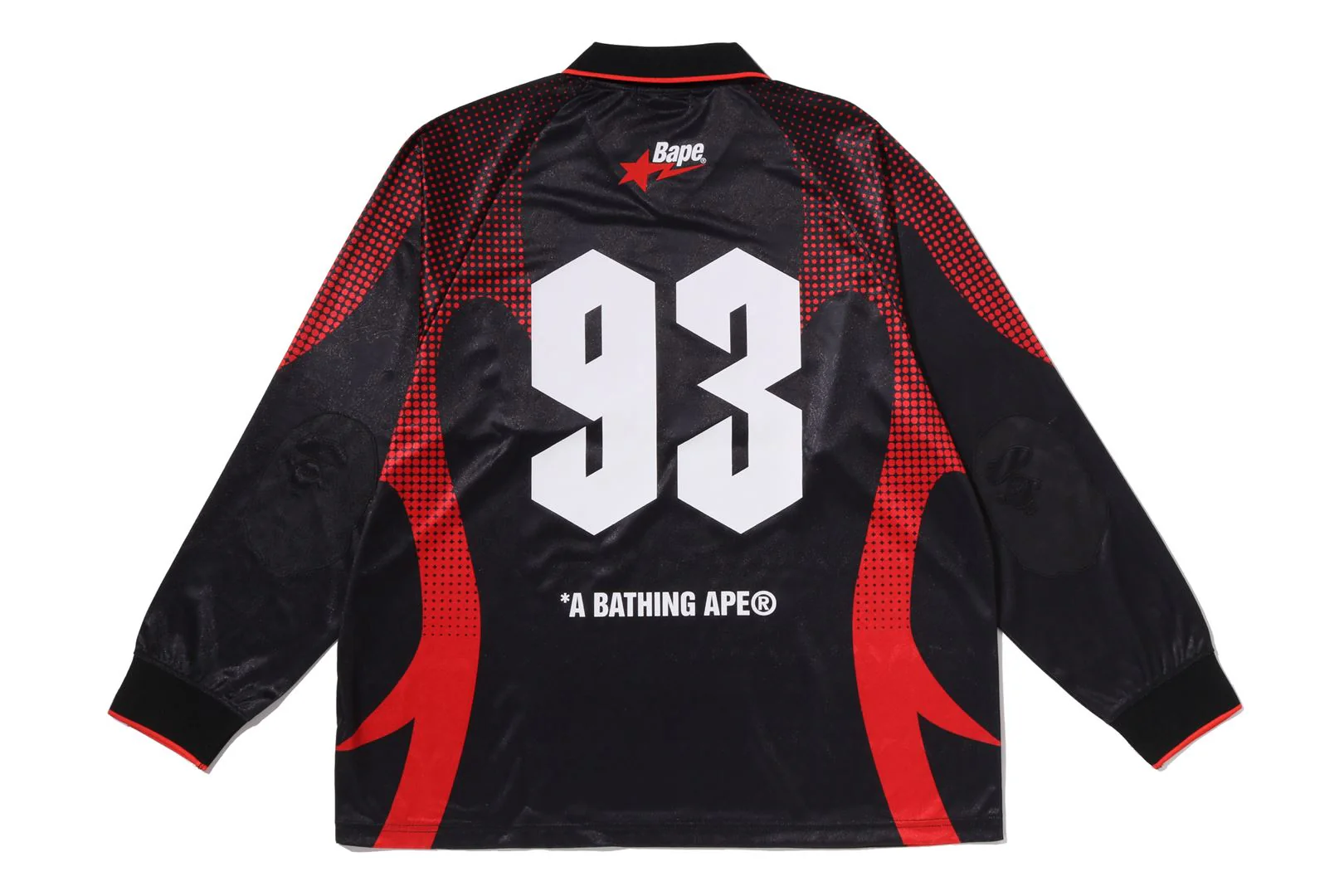 APE FLAME MONOGRAM JACQUARD LOGO RELAXED FIT FOOTBALL JERSEY - Image 2