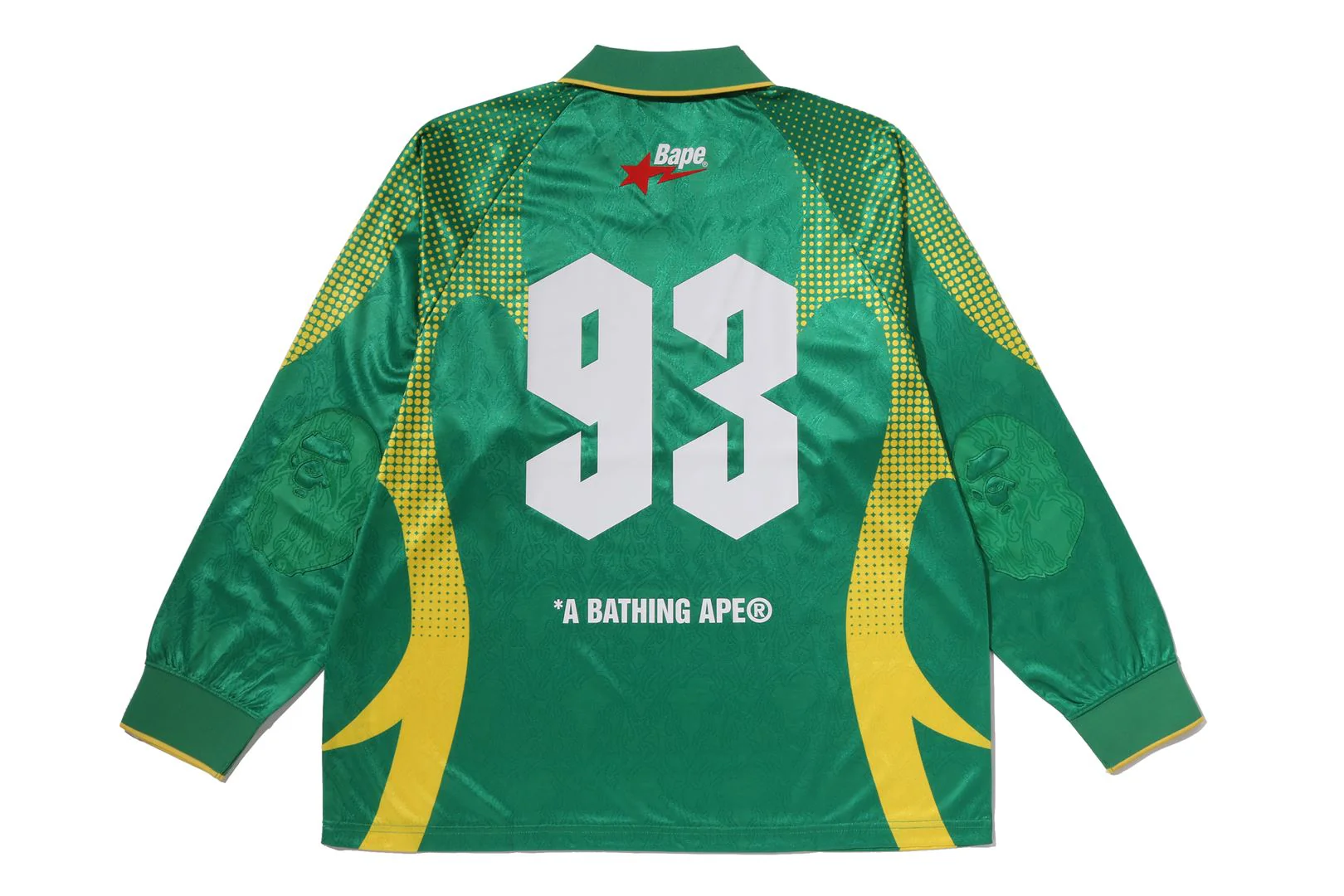 APE FLAME MONOGRAM JACQUARD LOGO RELAXED FIT FOOTBALL JERSEY - Image 5