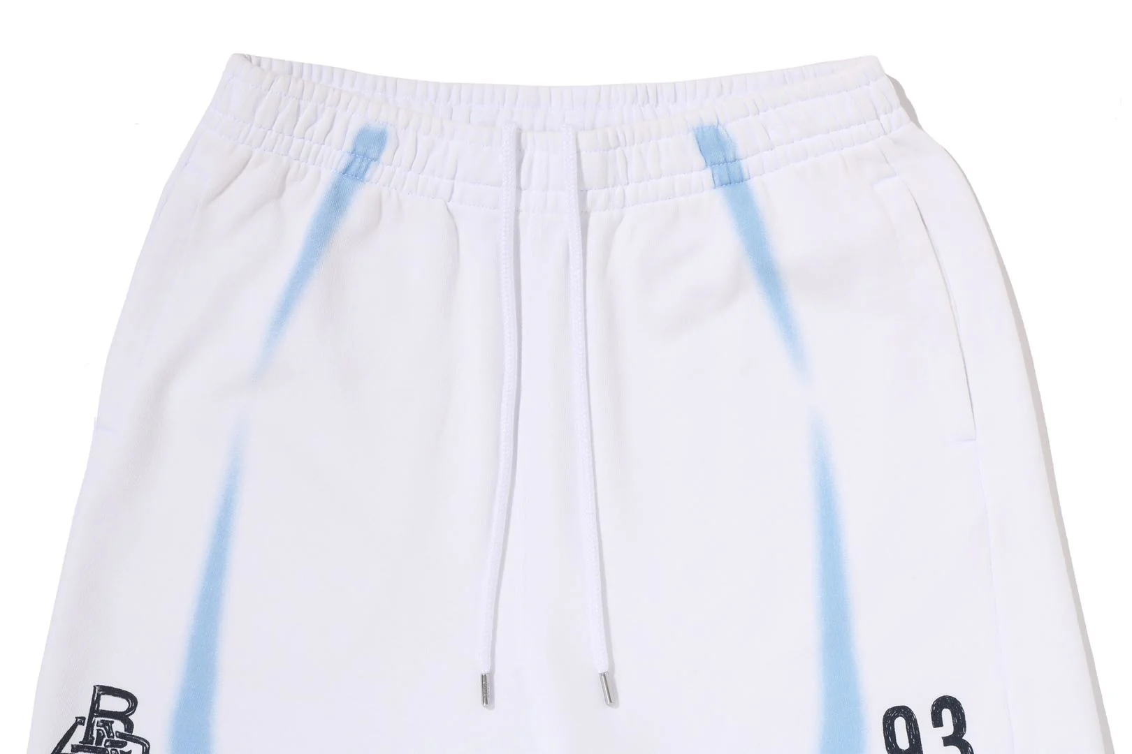 HEAVY WASH HAND DRAW FOOTBALL LOGO RELAXED FIT SWEAT SHORTS - Image 10