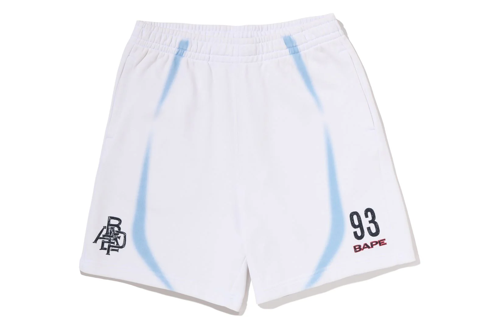 HEAVY WASH HAND DRAW FOOTBALL LOGO RELAXED FIT SWEAT SHORTS - Image 5