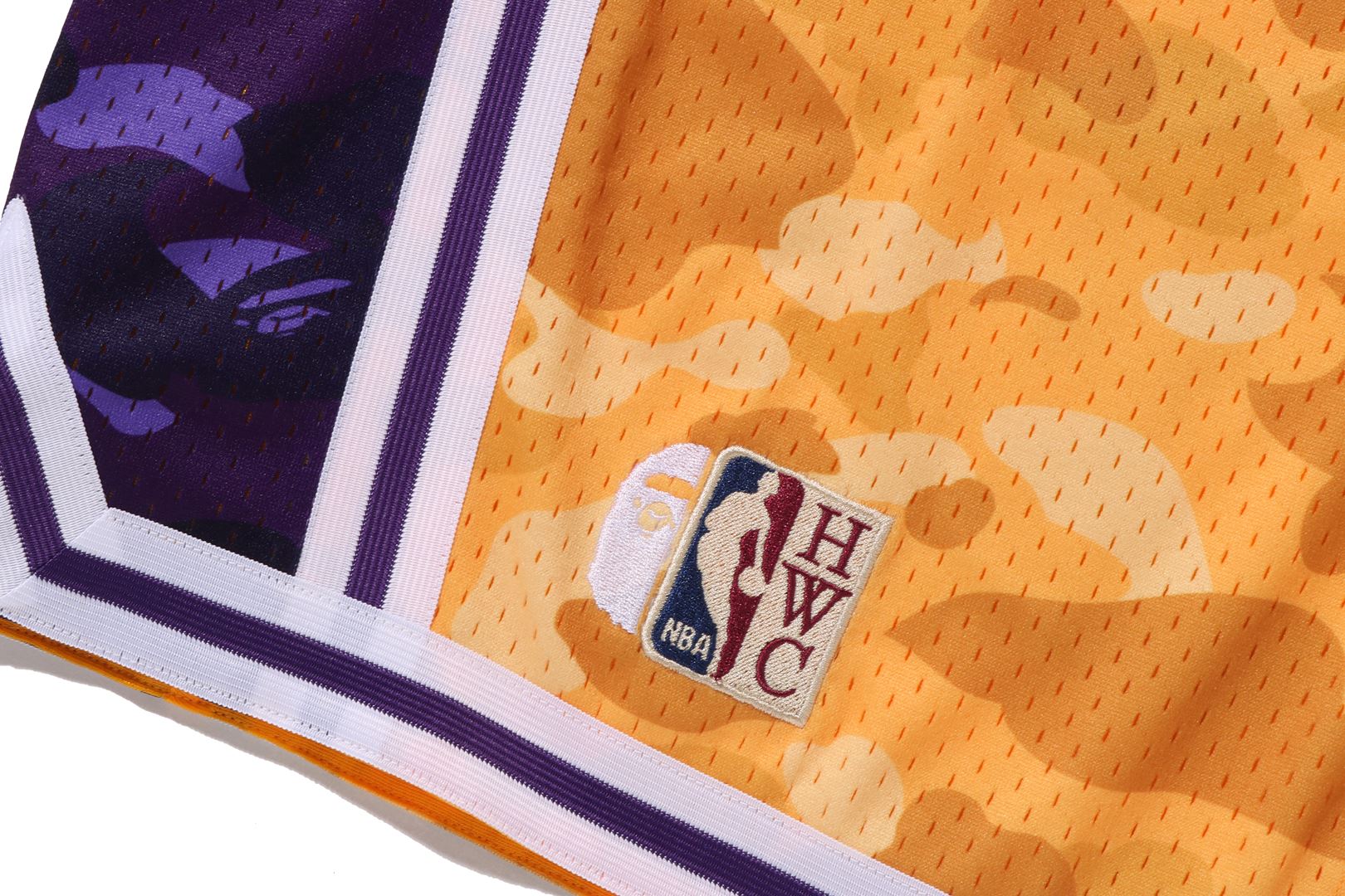BAPE X M&N NBA - LOS ANGELES LAKERS SWINGMAN SHORTS - Image 3