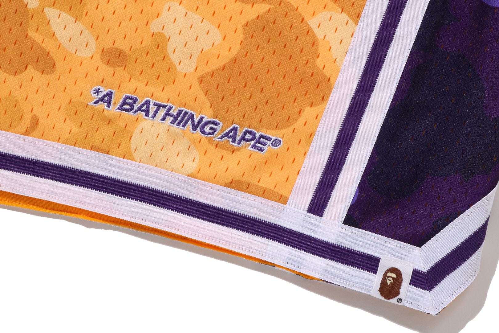 BAPE X M&N NBA - LOS ANGELES LAKERS SWINGMAN SHORTS - Image 4