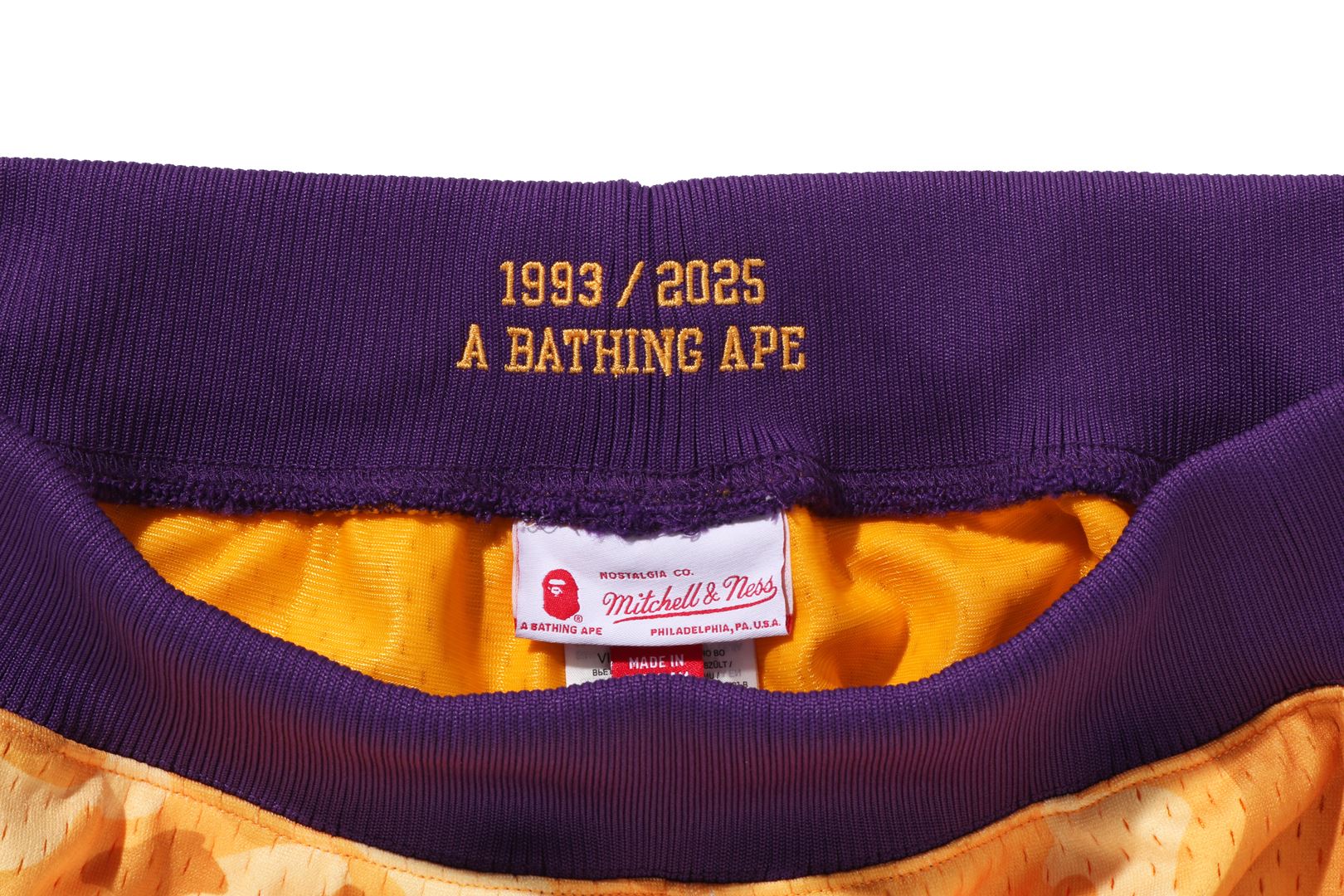 BAPE X M&N NBA - LOS ANGELES LAKERS SWINGMAN SHORTS - Image 6