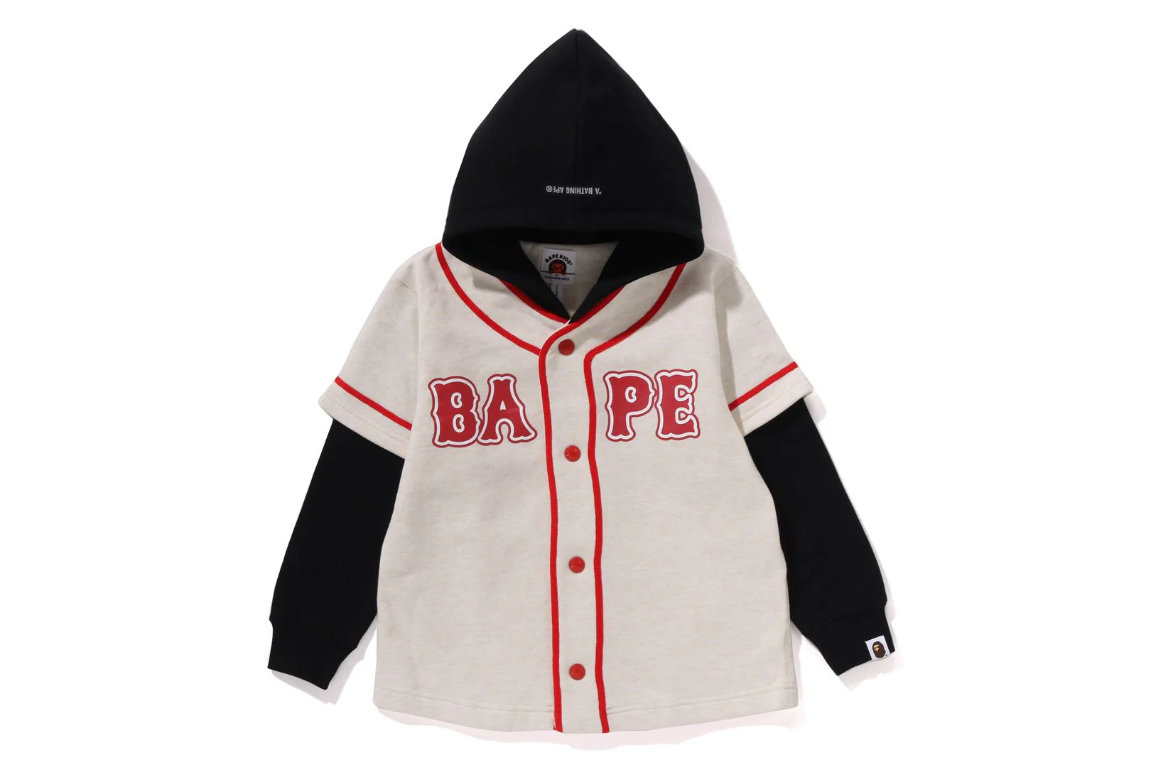 BAPE LOGO LAYERED BASEBALL SWEATSHIRT KIDS - Image 5