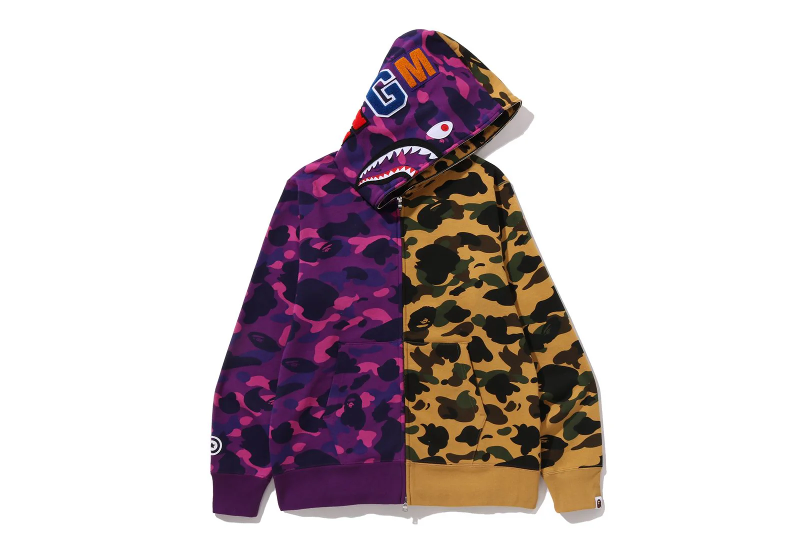 SPLIT CAMO SHARK FULL ZIP HOODIE - Image 2