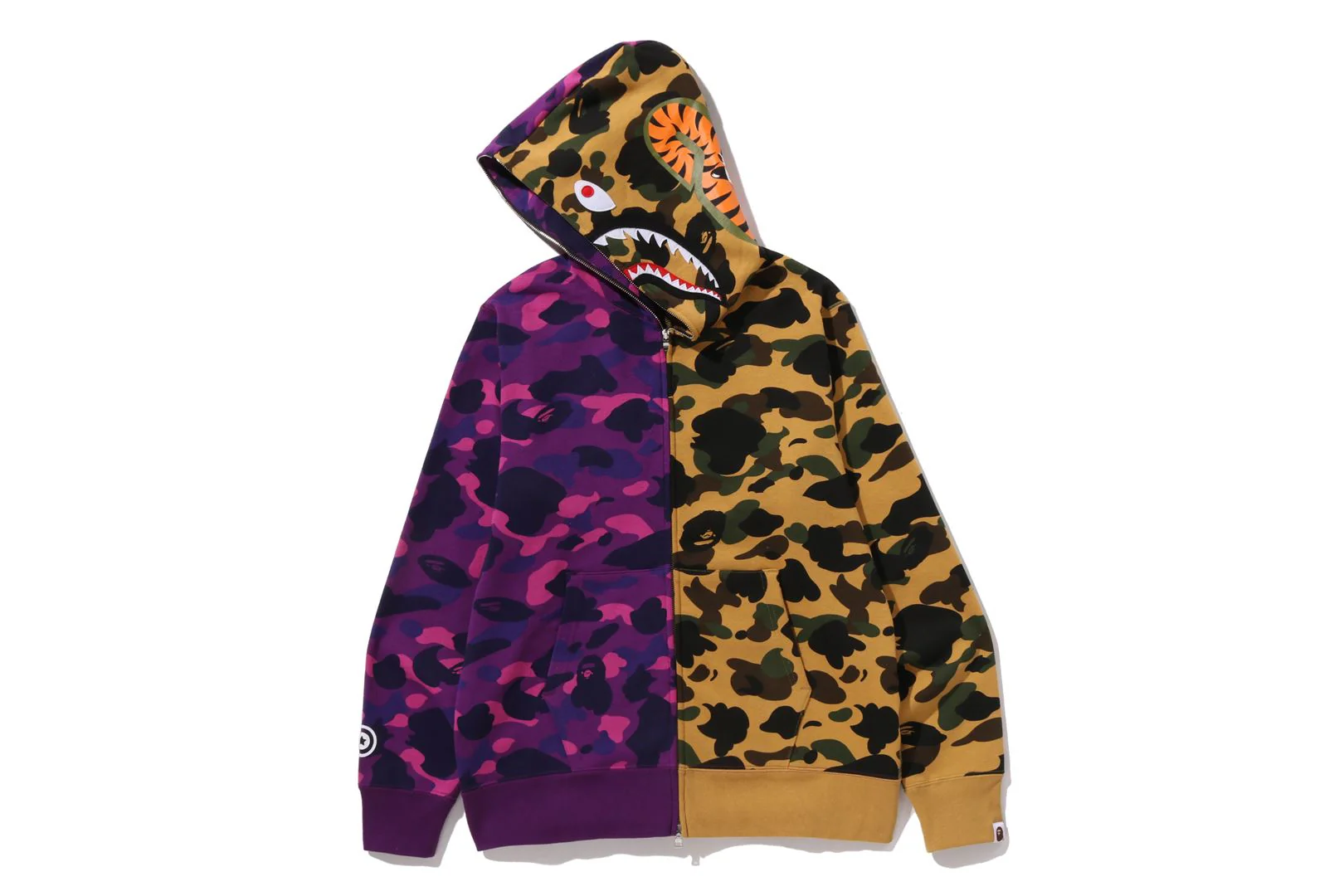 SPLIT CAMO SHARK FULL ZIP HOODIE - Image 3
