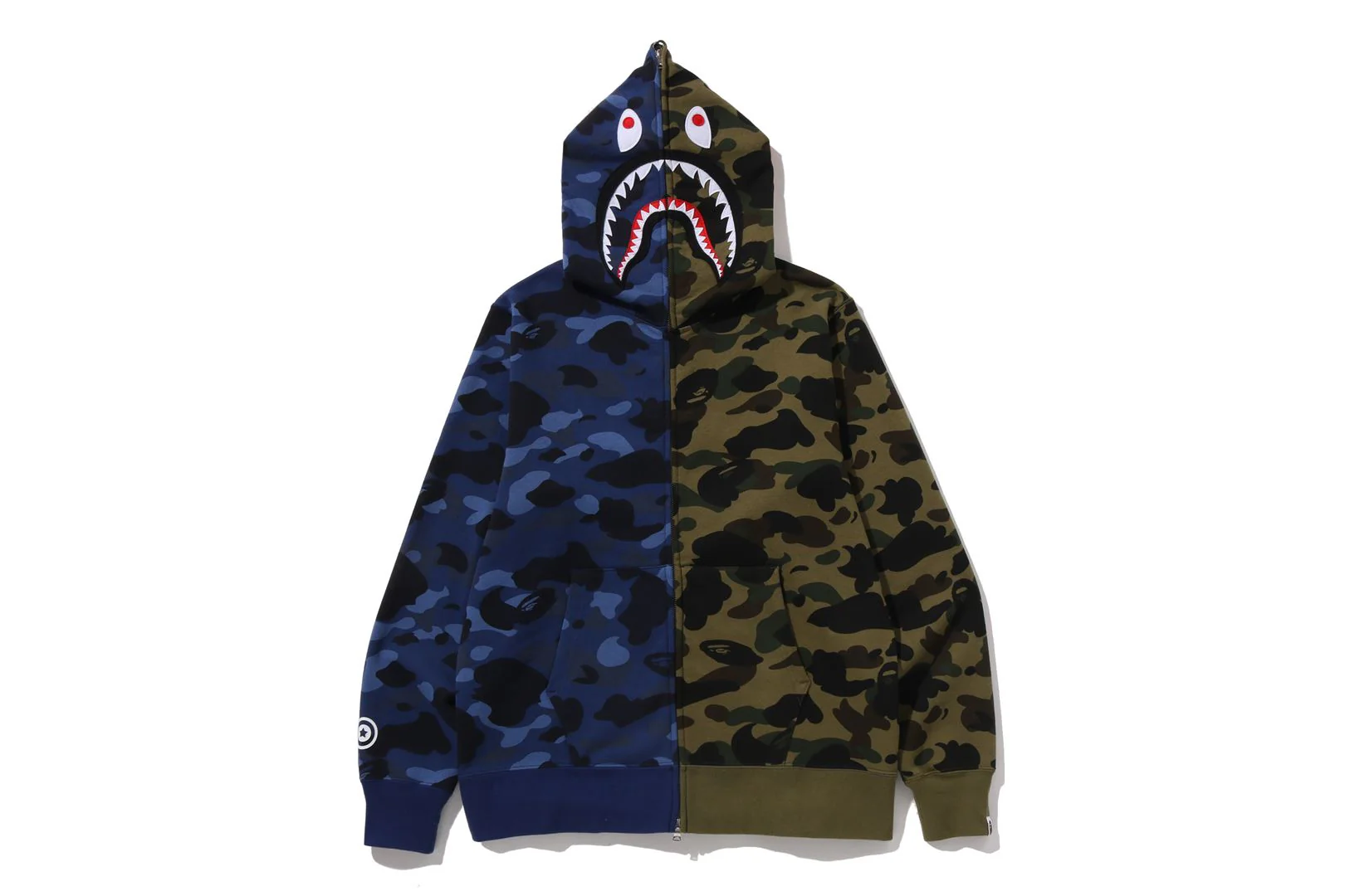 SPLIT CAMO SHARK FULL ZIP HOODIE - Image 5