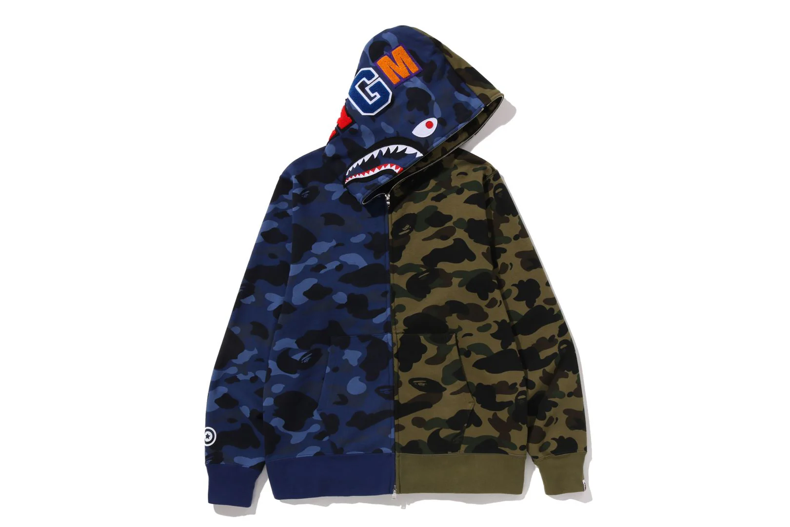 SPLIT CAMO SHARK FULL ZIP HOODIE - Image 6