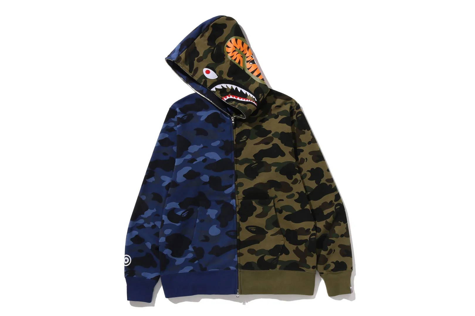 SPLIT CAMO SHARK FULL ZIP HOODIE - Image 7