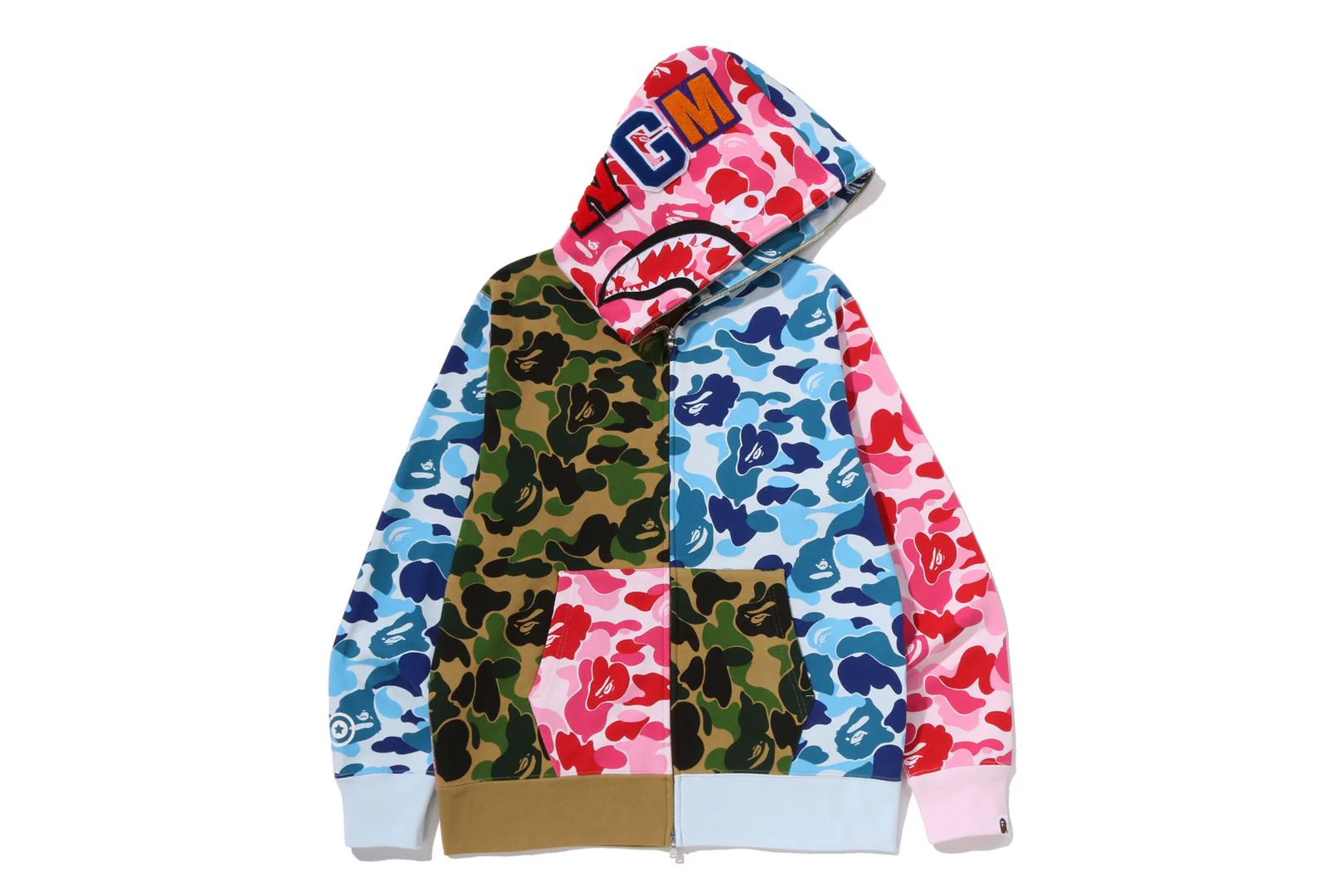 ABC CAMO CRAZY SHARK FULL ZIP HOODIE - Image 2