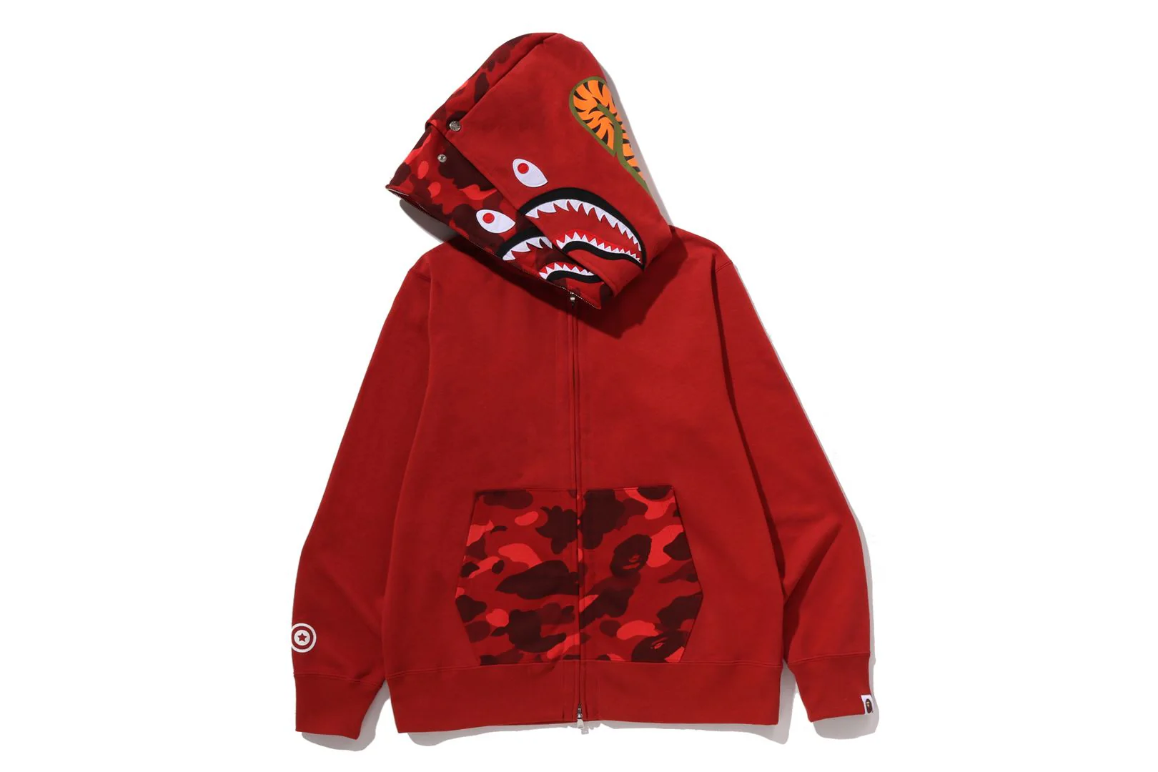 COLOR CAMO SHARK FULL ZIP DOUBLE HOODIE - Image 11