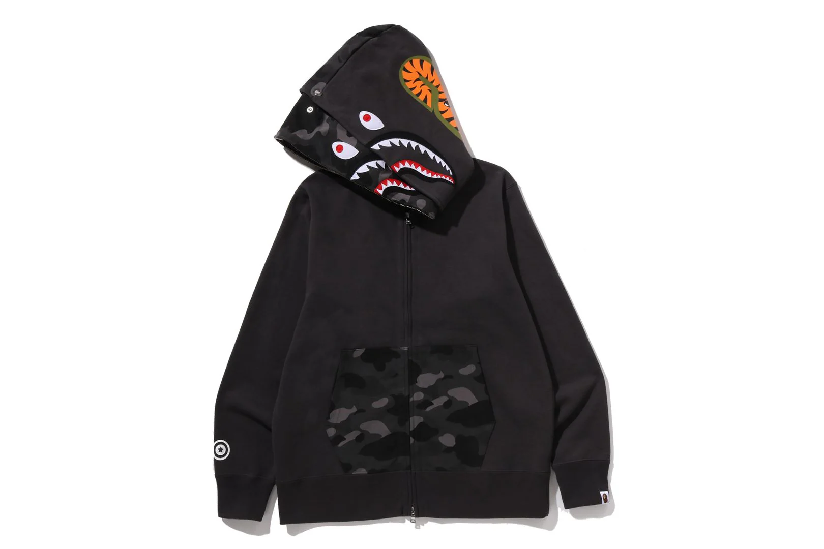 COLOR CAMO SHARK FULL ZIP DOUBLE HOODIE - Image 14