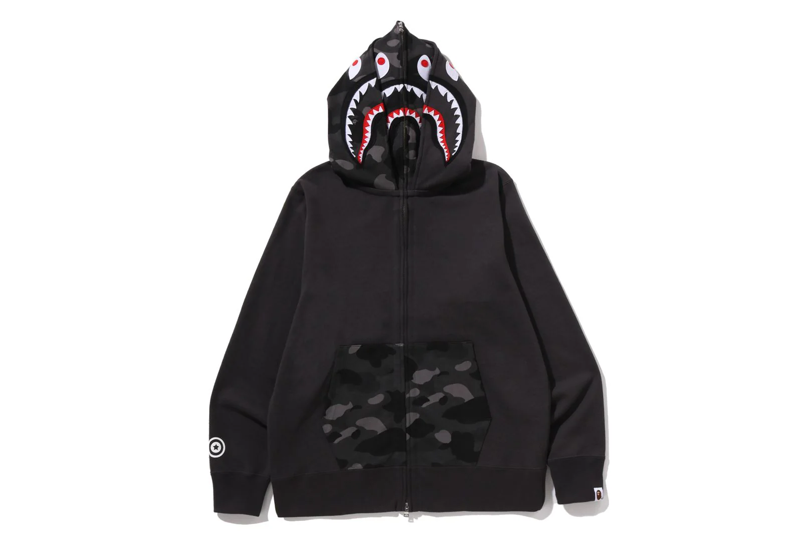 COLOR CAMO SHARK FULL ZIP DOUBLE HOODIE - Image 15
