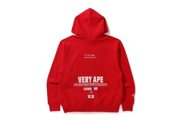 BAPE STORE LONDON VERY APE RELAX PULLOVER HOODIE - Image 7