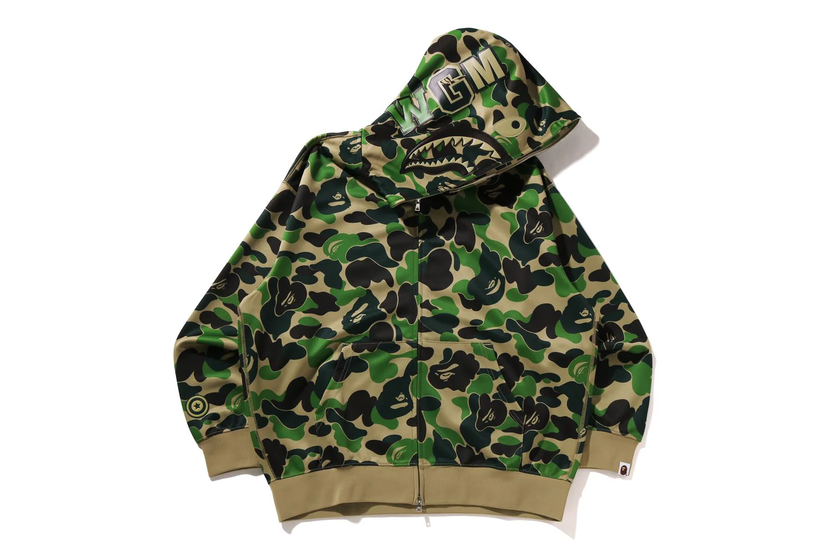 ABC CAMO POLYESTER RELAXED FIT SHARK FULL ZIP HOODIE - Image 2