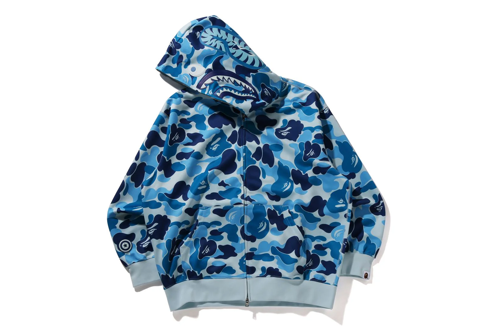 ABC CAMO POLYESTER RELAXED FIT SHARK FULL ZIP HOODIE - Image 4