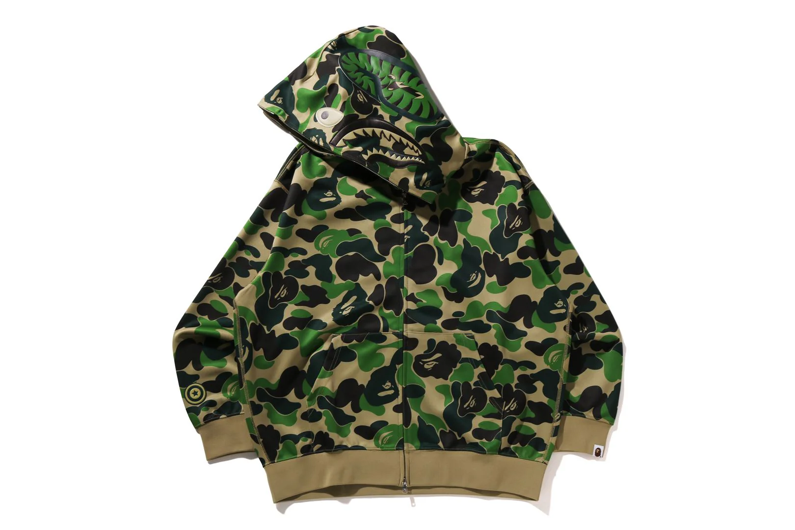 ABC CAMO POLYESTER RELAXED FIT SHARK FULL ZIP HOODIE - Image 6
