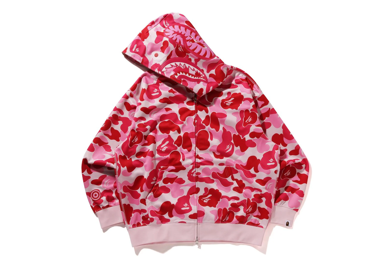 ABC CAMO POLYESTER RELAXED FIT SHARK FULL ZIP HOODIE - Image 8