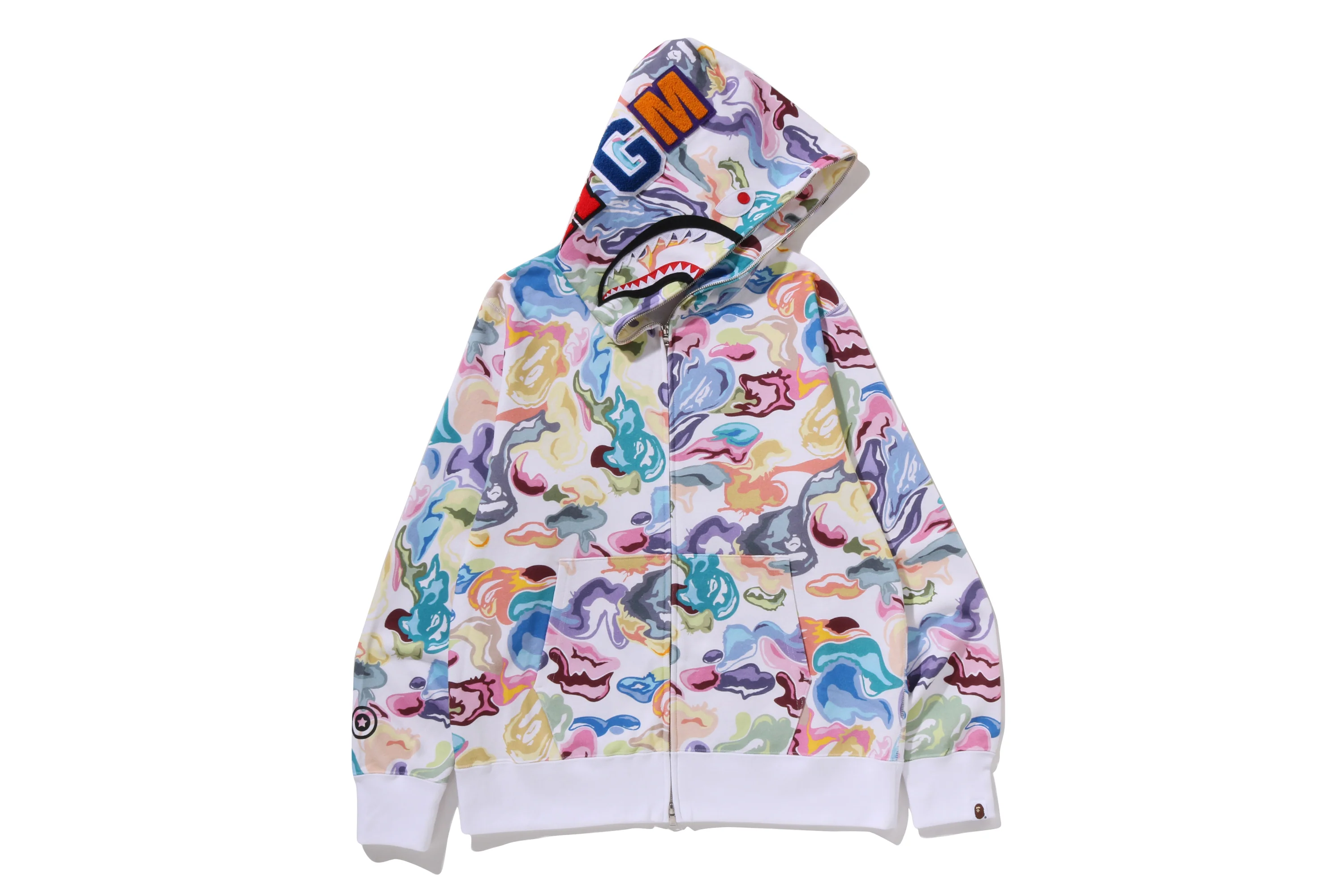 ART CAMO SHARK FULL ZIP HOODIE - Image 4