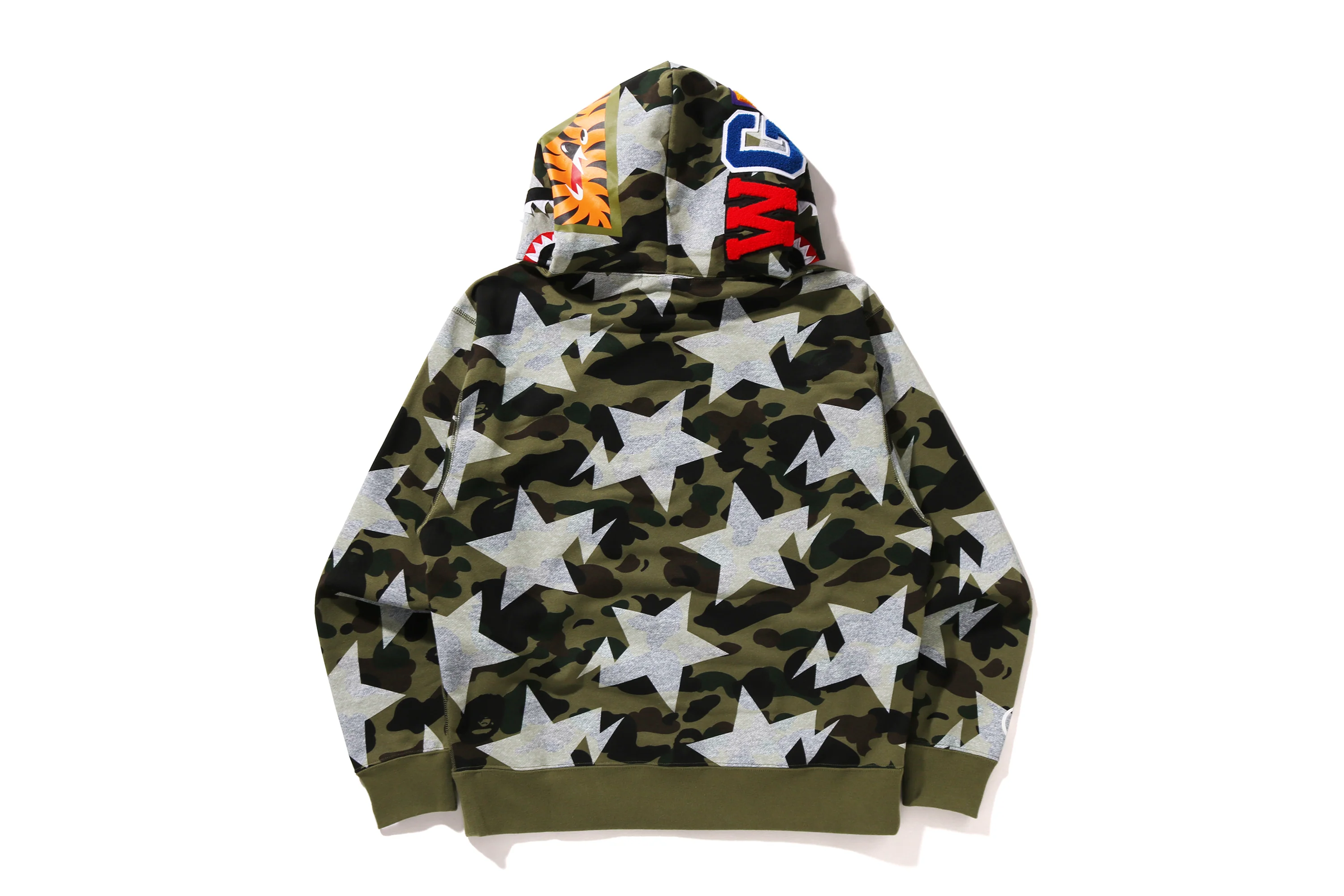 STA OVER PRINT 1ST CAMO SHARK CROPPED FIT PULLOVER HOODIE - Image 3