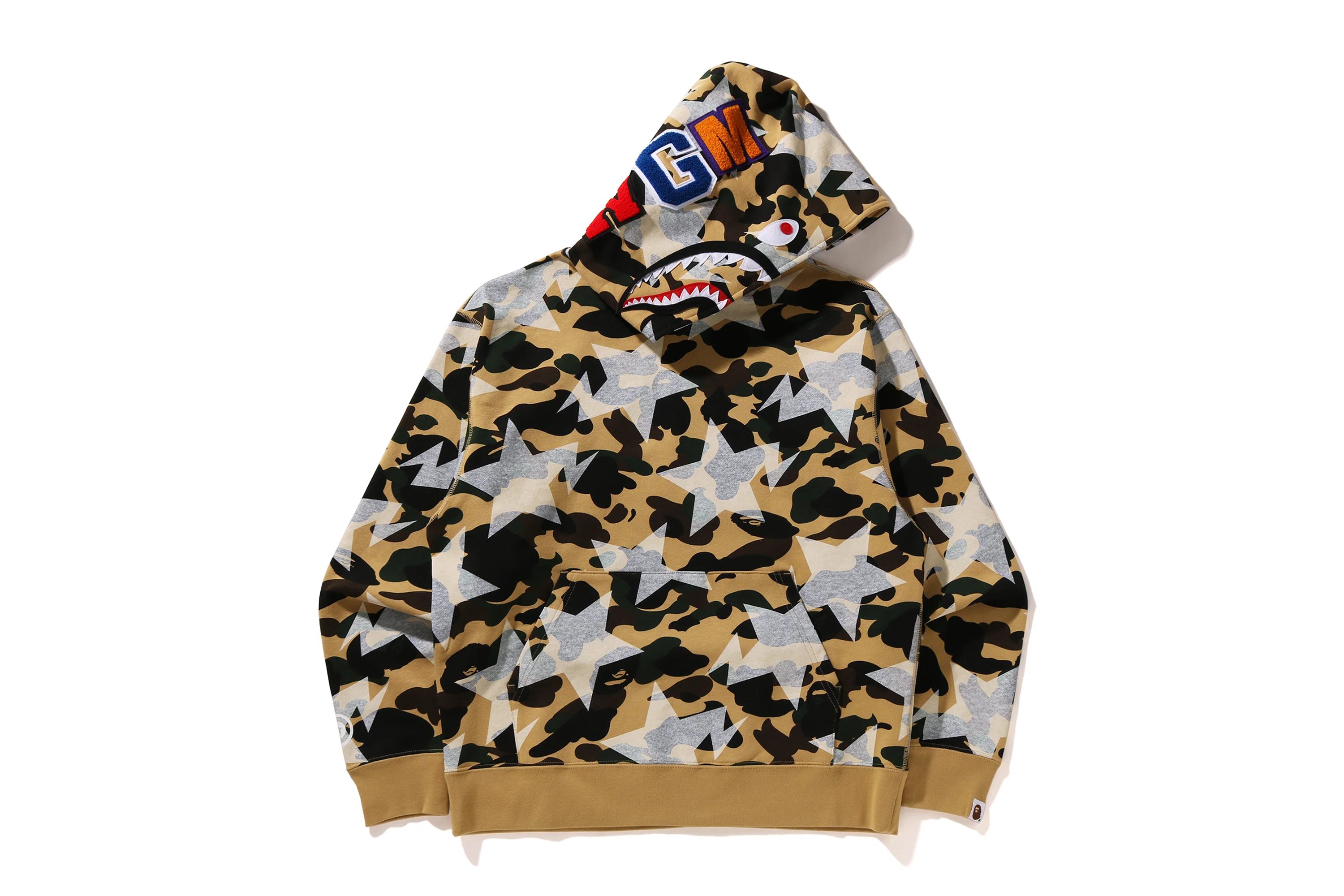 STA OVER PRINT 1ST CAMO SHARK CROPPED FIT PULLOVER HOODIE - Image 4