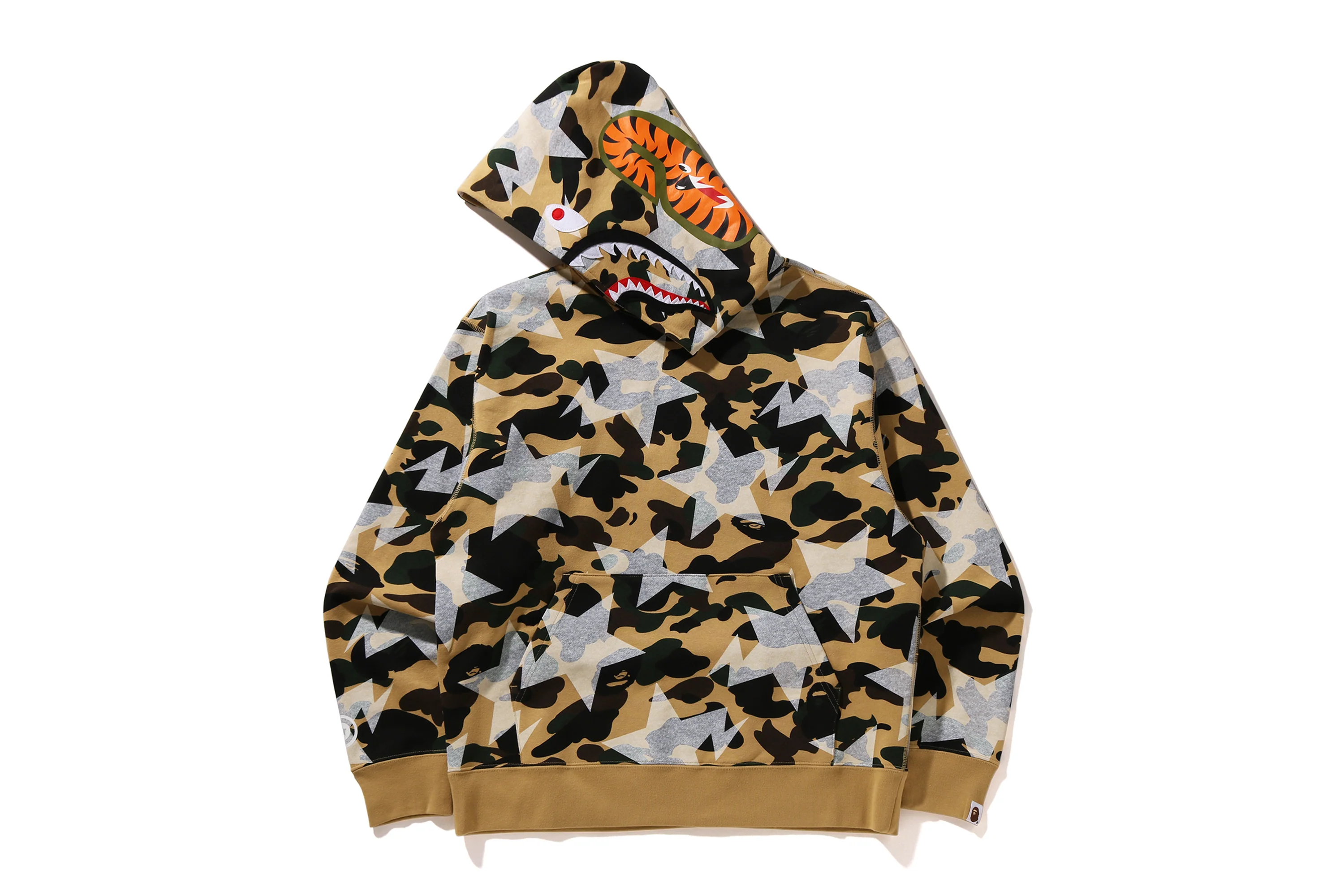 STA OVER PRINT 1ST CAMO SHARK CROPPED FIT PULLOVER HOODIE - Image 5
