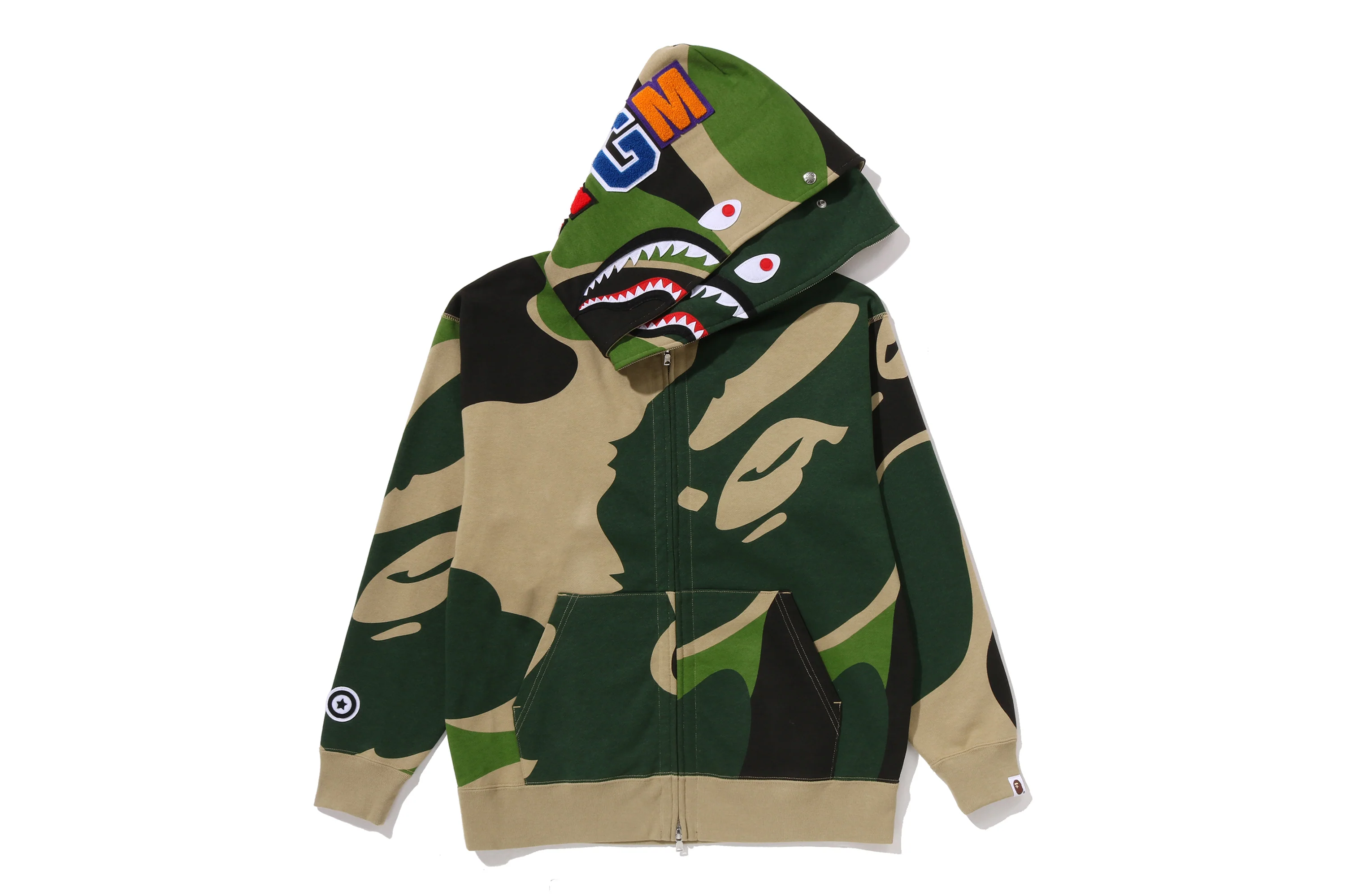 MEGA ABC CAMO DOUBLE SHARK RELAXED FIT FULL ZIP HOODIE - Image 7