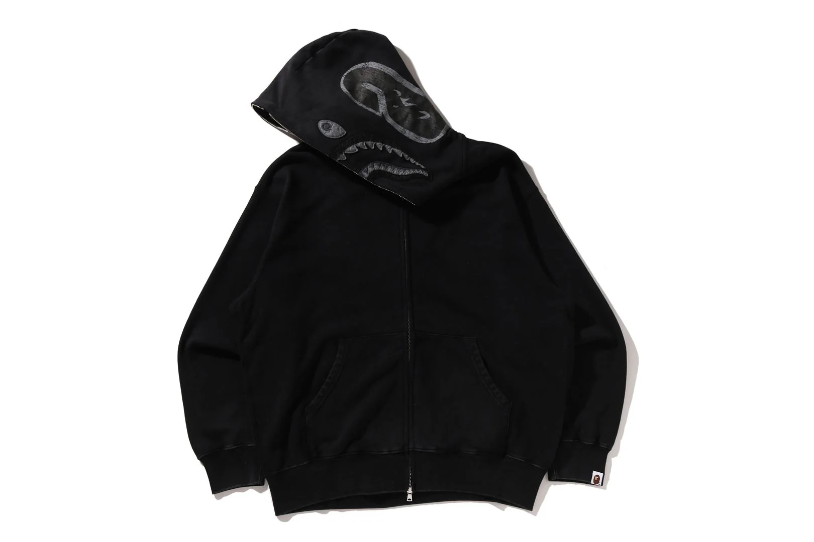 GARMENT DYE SHARK RELAXED FIT FULL ZIP HOODIE - Image 3