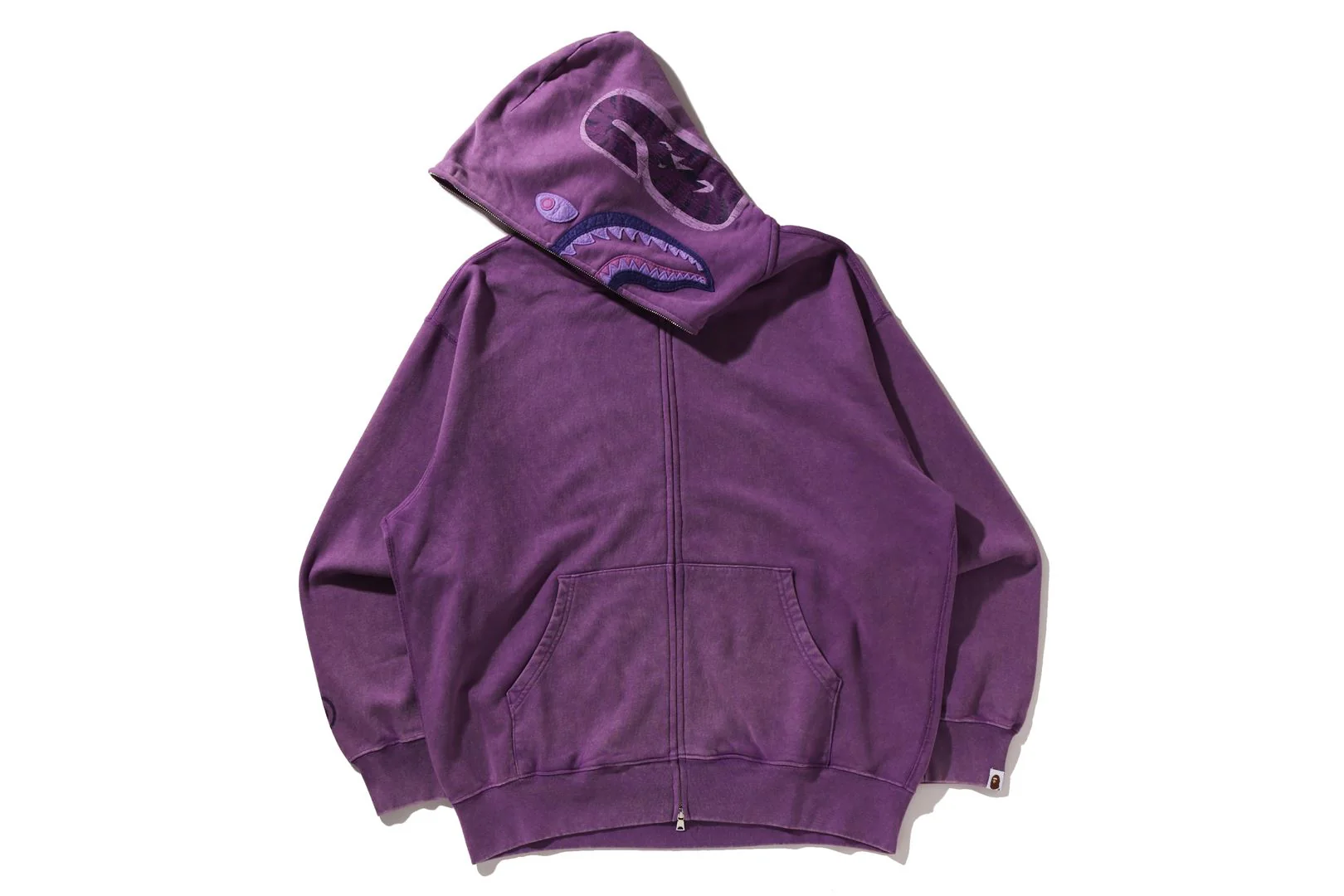 GARMENT DYE SHARK RELAXED FIT FULL ZIP HOODIE - Image 4