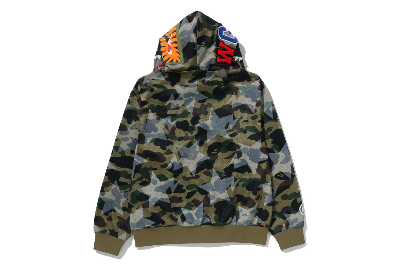 STA OVER PRINT 1ST CAMO MESH SHARK CROPPED FIT FULL ZIP HOODIE - Image 3