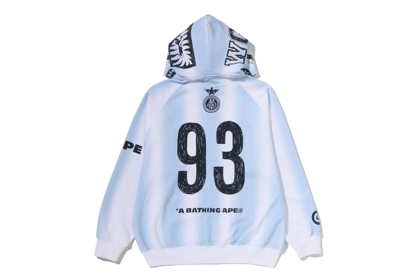 HAND DRAW FOOTBALL SHARK RELAXED FIT FULL ZIP HOODIE - Image 10