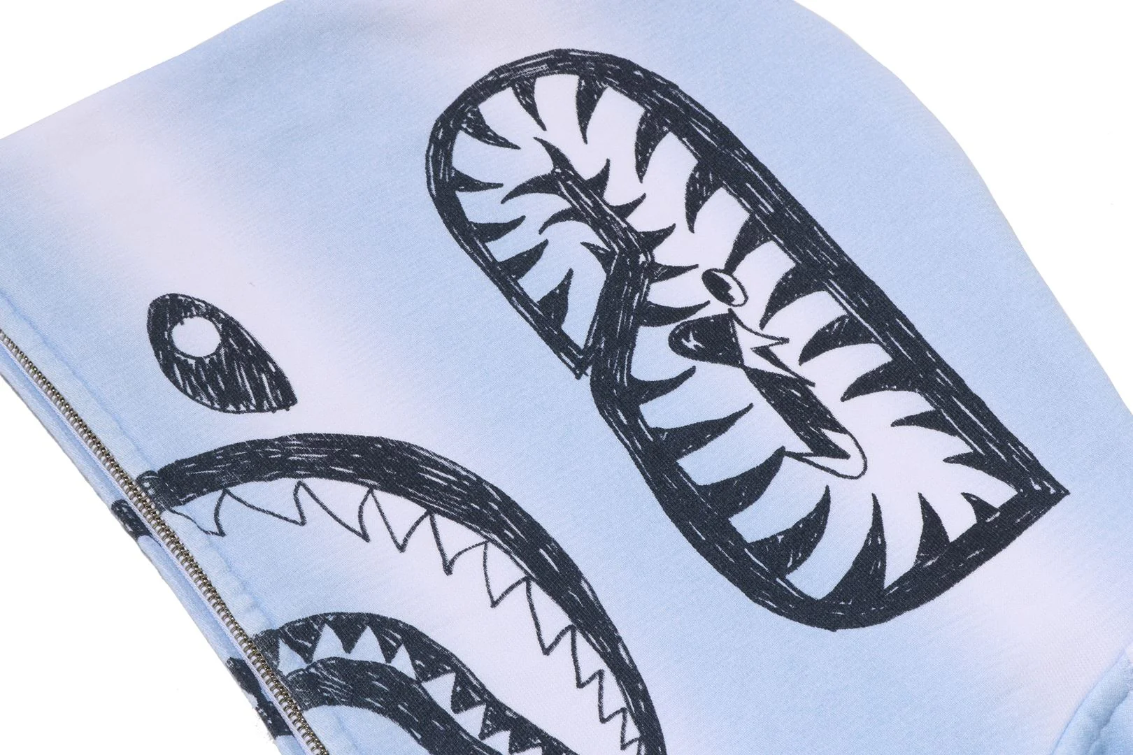 HAND DRAW FOOTBALL SHARK RELAXED FIT FULL ZIP HOODIE - Image 12