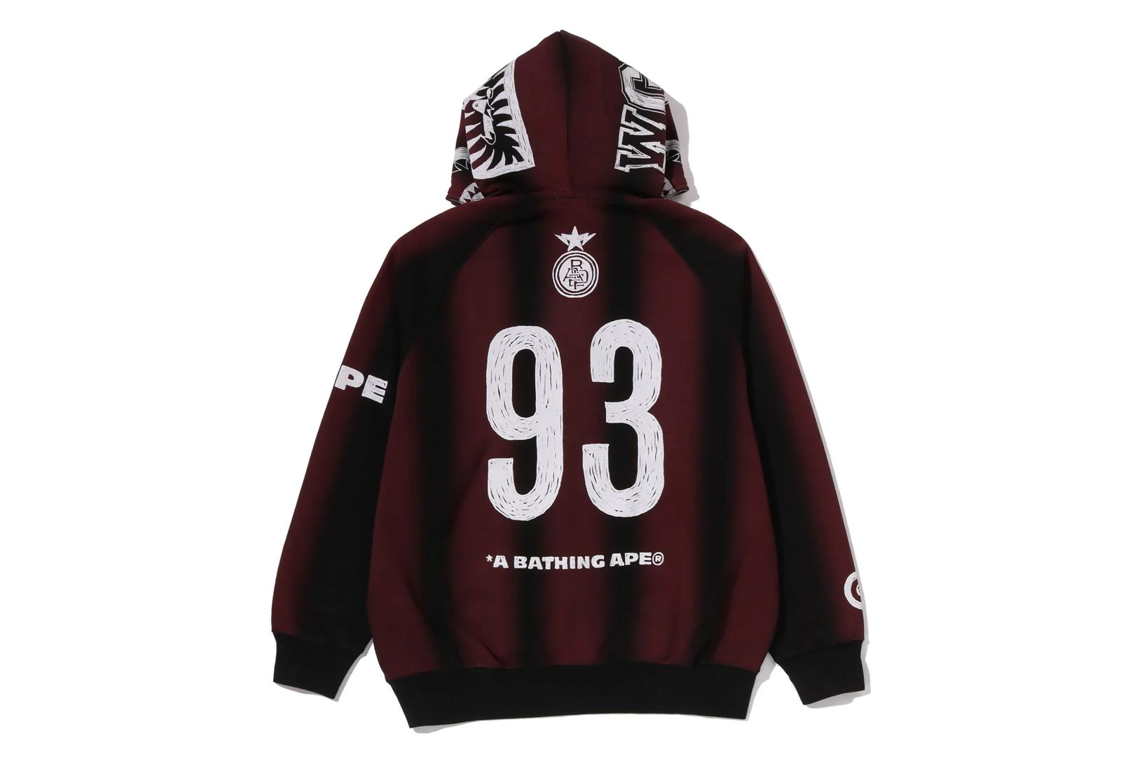 HAND DRAW FOOTBALL SHARK RELAXED FIT FULL ZIP HOODIE - Image 3
