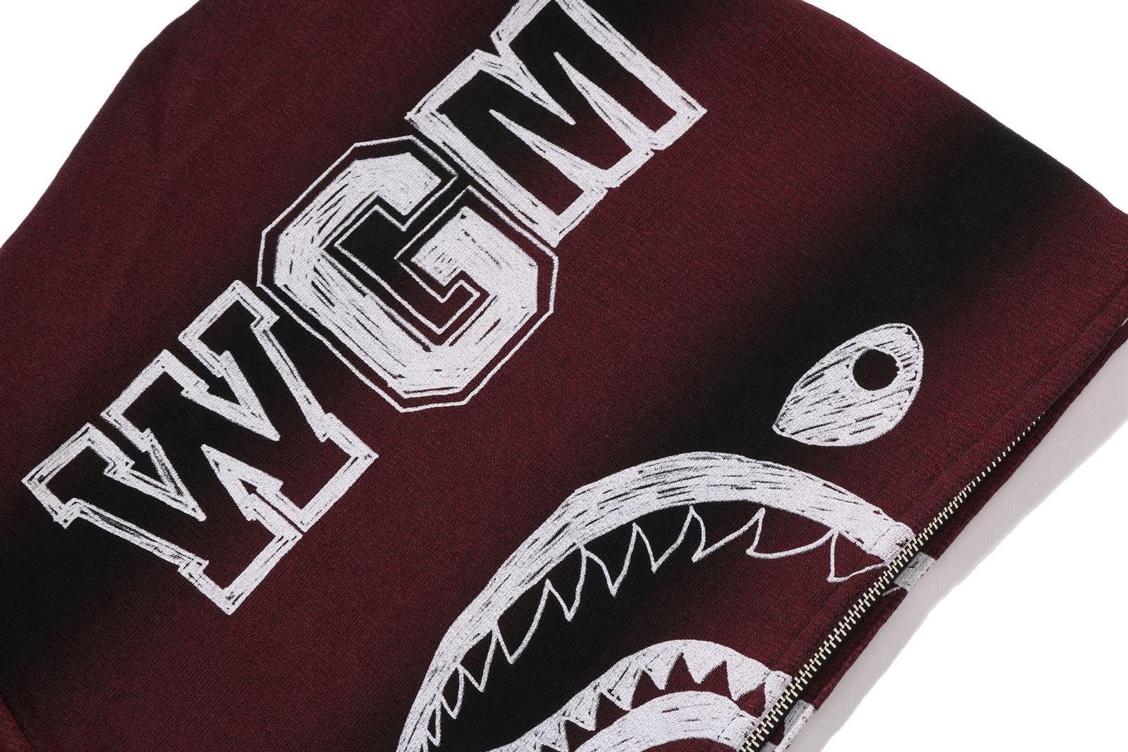 HAND DRAW FOOTBALL SHARK RELAXED FIT FULL ZIP HOODIE - Image 4