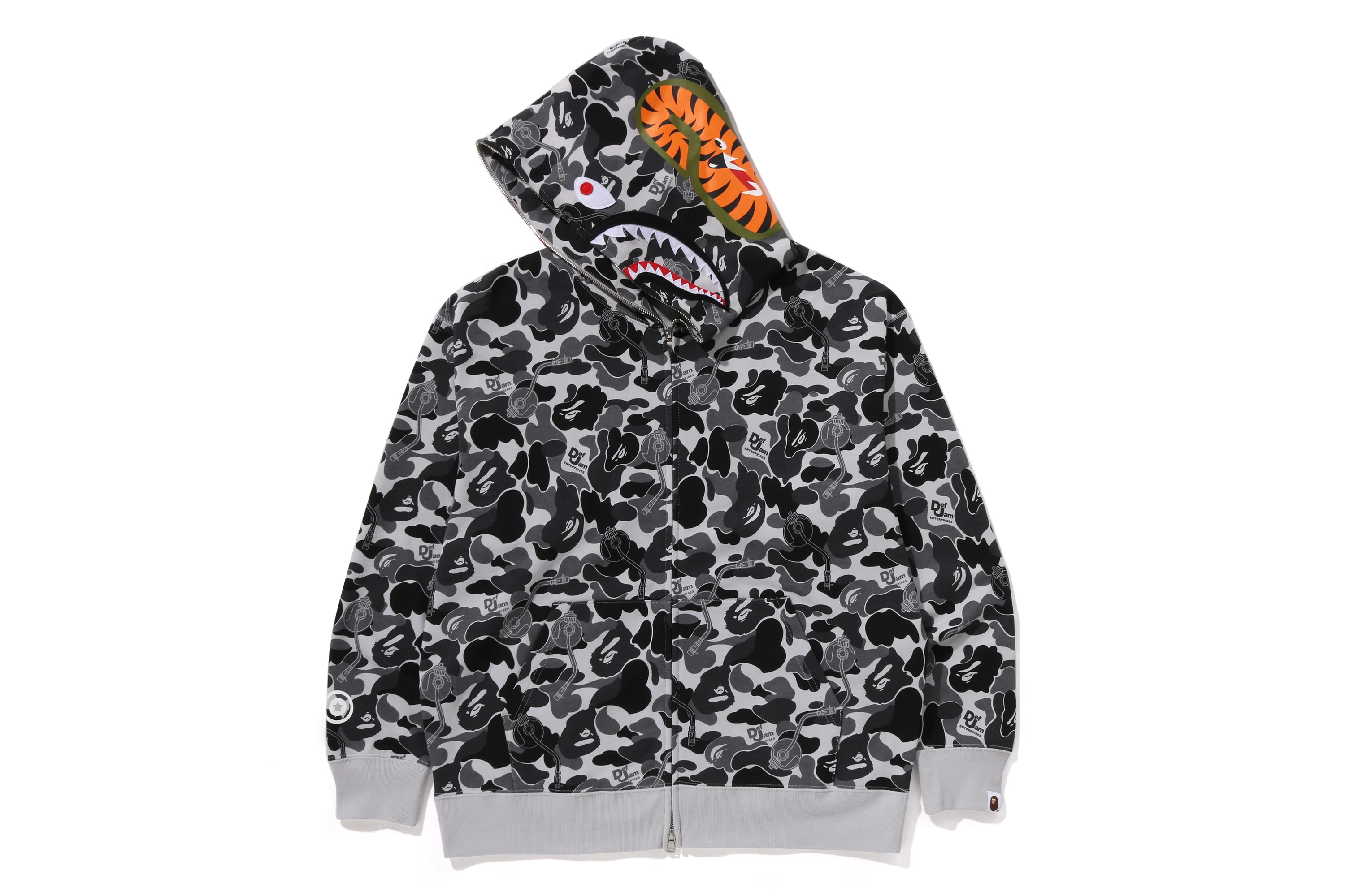 BAPE X DEF JAM CAMO SHARK RELAXED FIT FULL ZIP HOODIE - Image 2