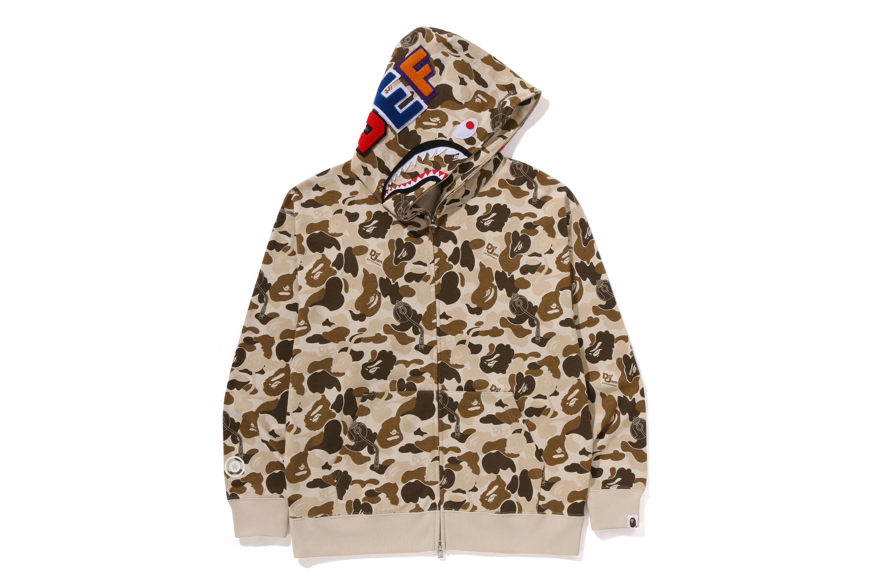 BAPE X DEF JAM CAMO SHARK RELAXED FIT FULL ZIP HOODIE - Image 5