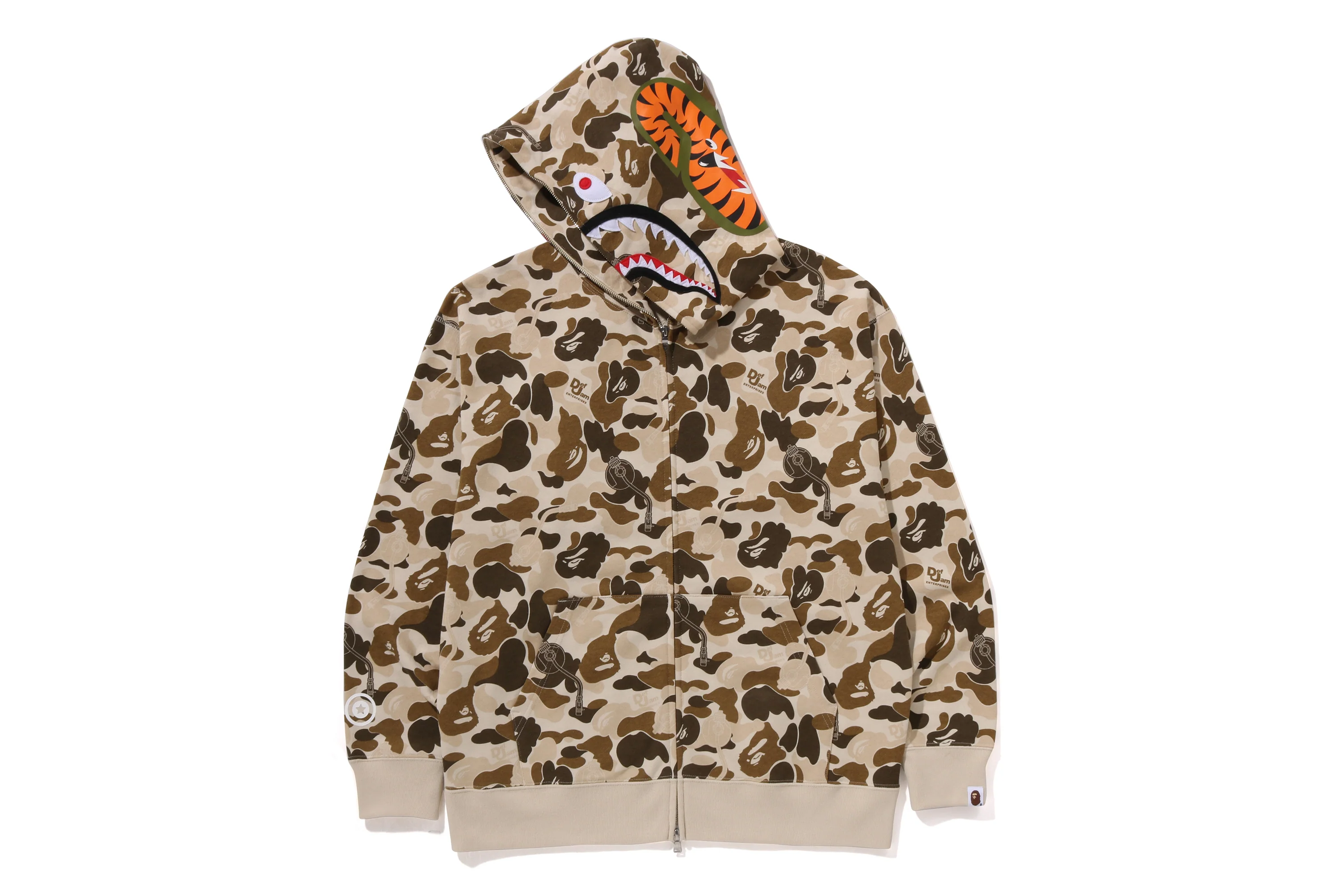 BAPE X DEF JAM CAMO SHARK RELAXED FIT FULL ZIP HOODIE - Image 6