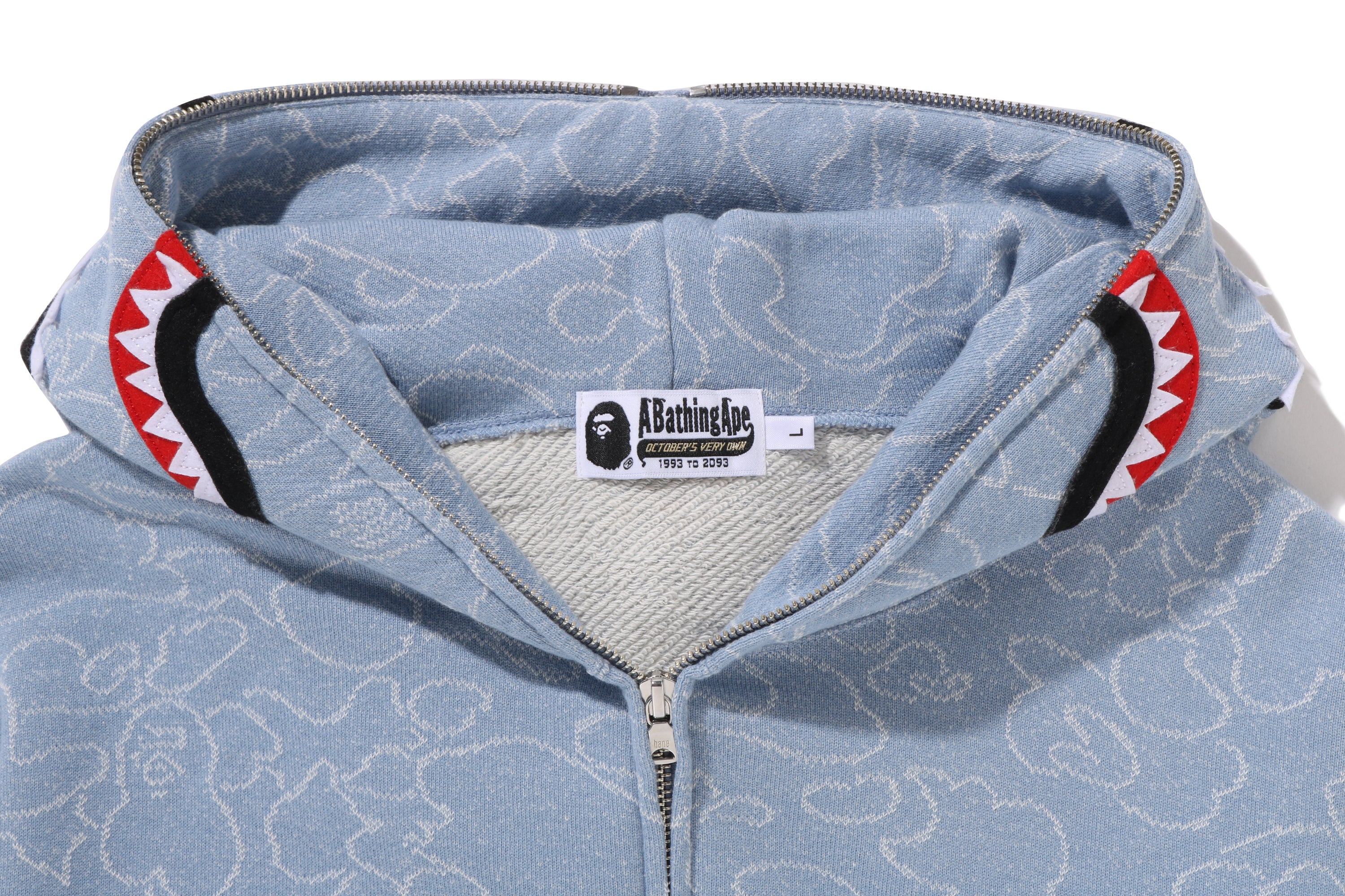 BAPE X OVO NEON 1ST CAMO JACQUARD SHARK FULL ZIP HOODIE - Image 8