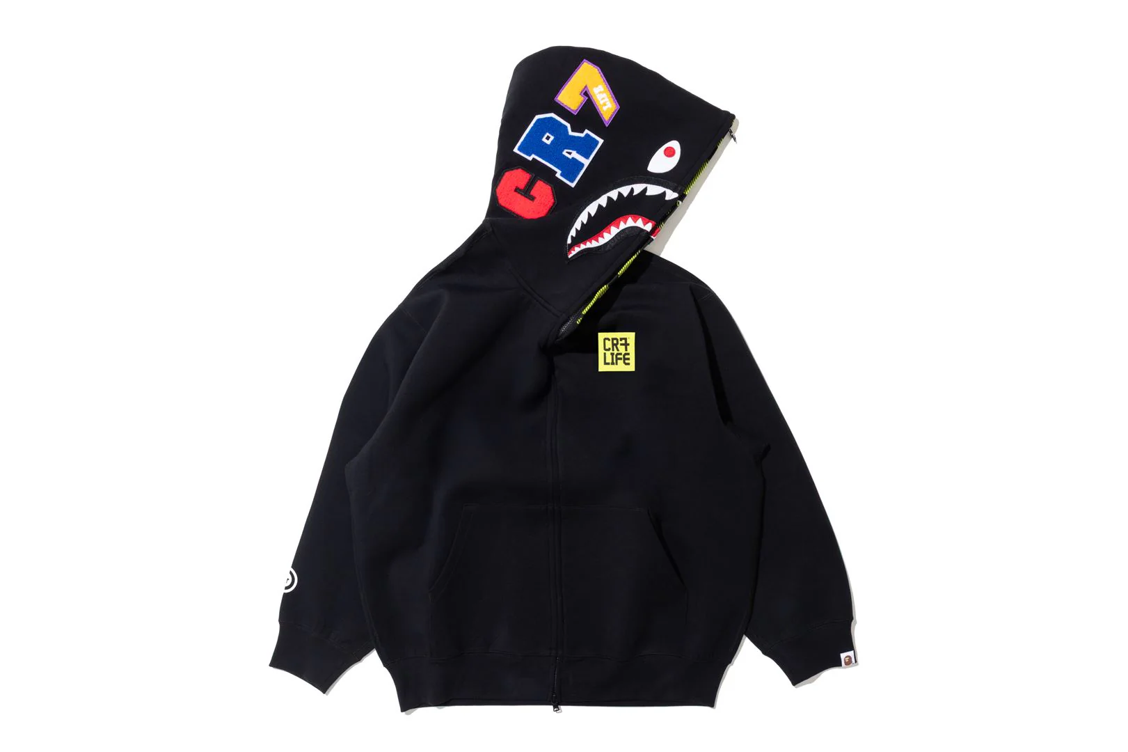 BAPE X CR7 LIFE LOGO RELAXED FIT SHARK FULL ZIP HOODIE M #2 - Image 2