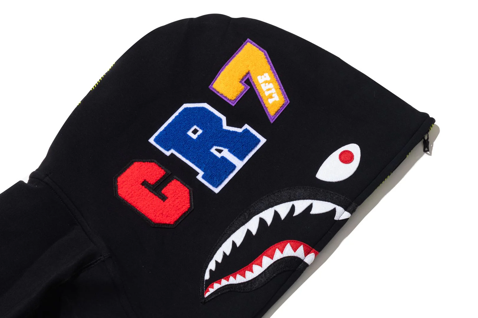 BAPE X CR7 LIFE LOGO RELAXED FIT SHARK FULL ZIP HOODIE M #2 - Image 5