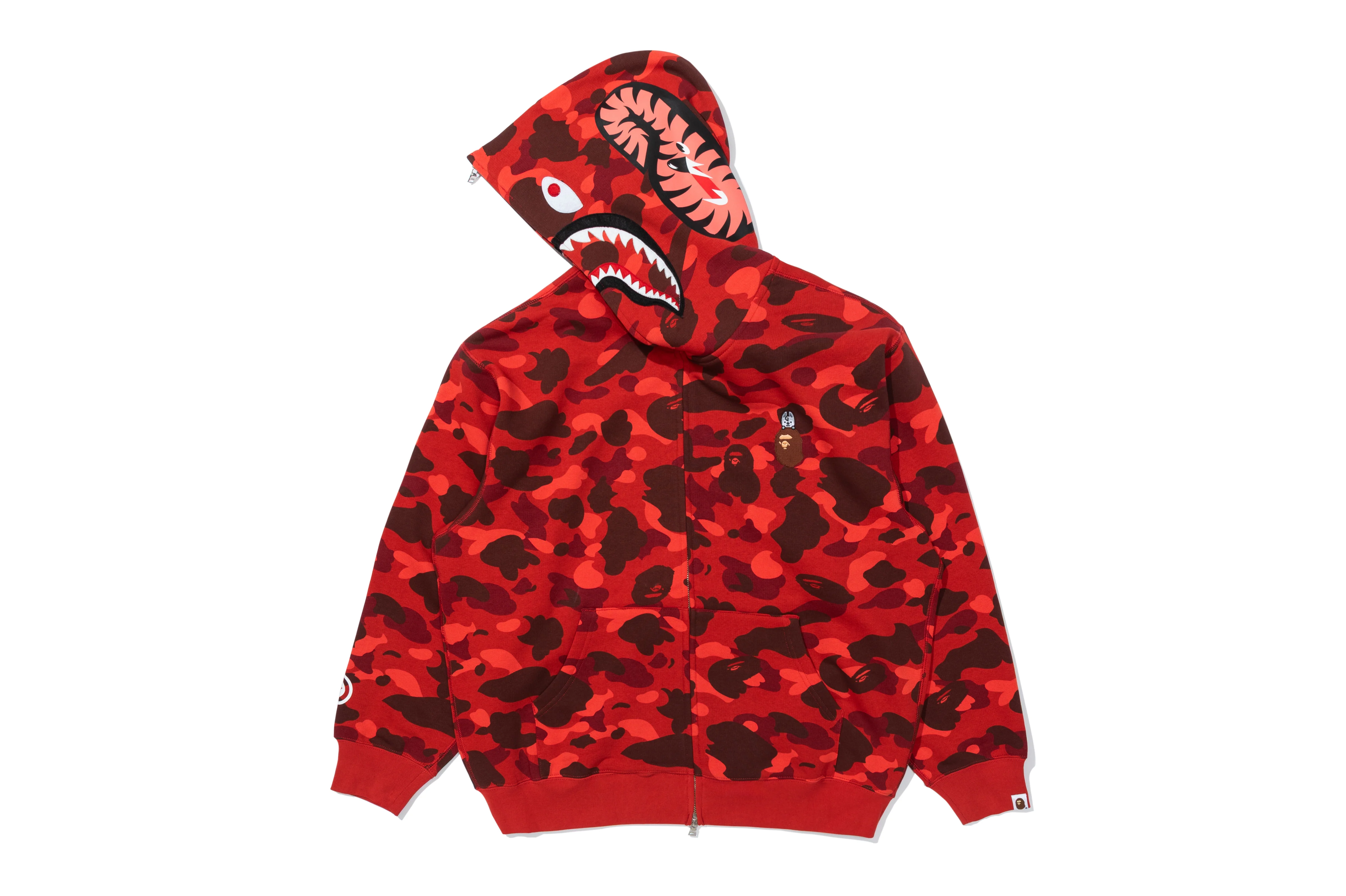 BAPE X STRAY KIDS CAMO SHARK RELAXED FIT FULL ZIP HOODIE - Image 3